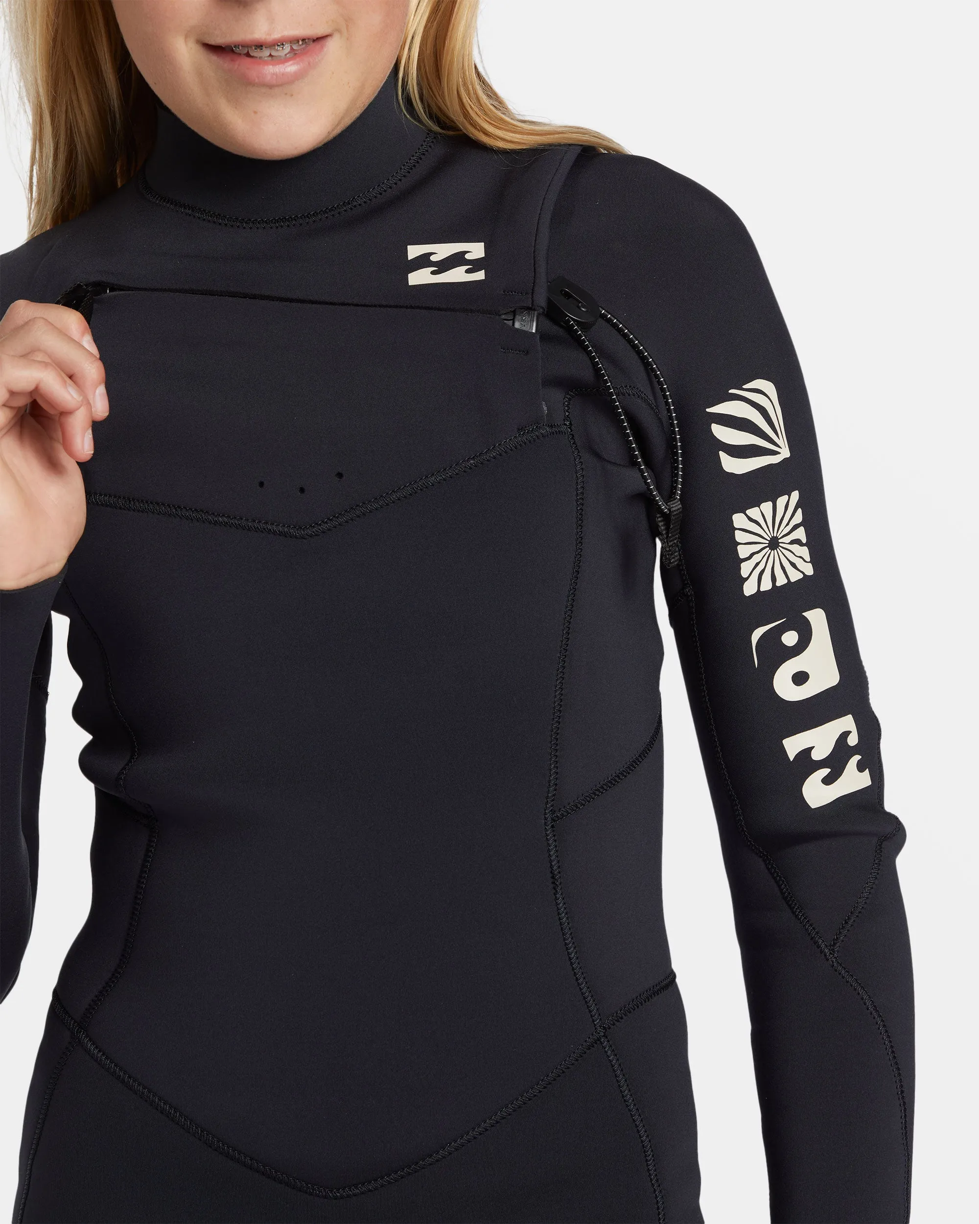 Girls 8-14 3/2mm Synergy Natural Upcycler Chest Zip GBS Wetsuit - Night Fall sold by Billabong product image thumbnail 5