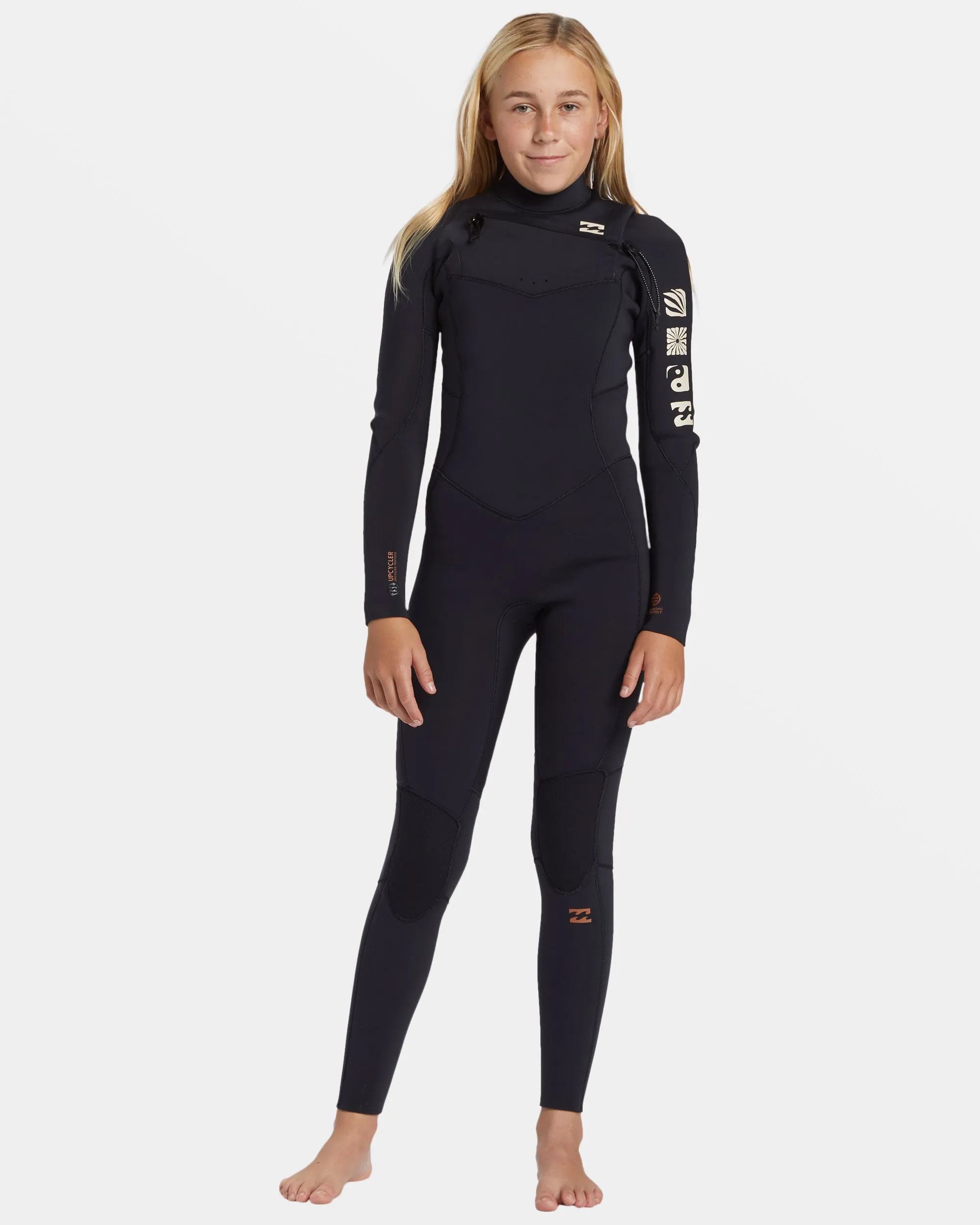 Girls 8-14 3/2mm Synergy Natural Upcycler Chest Zip GBS Wetsuit - Night Fall sold by Billabong