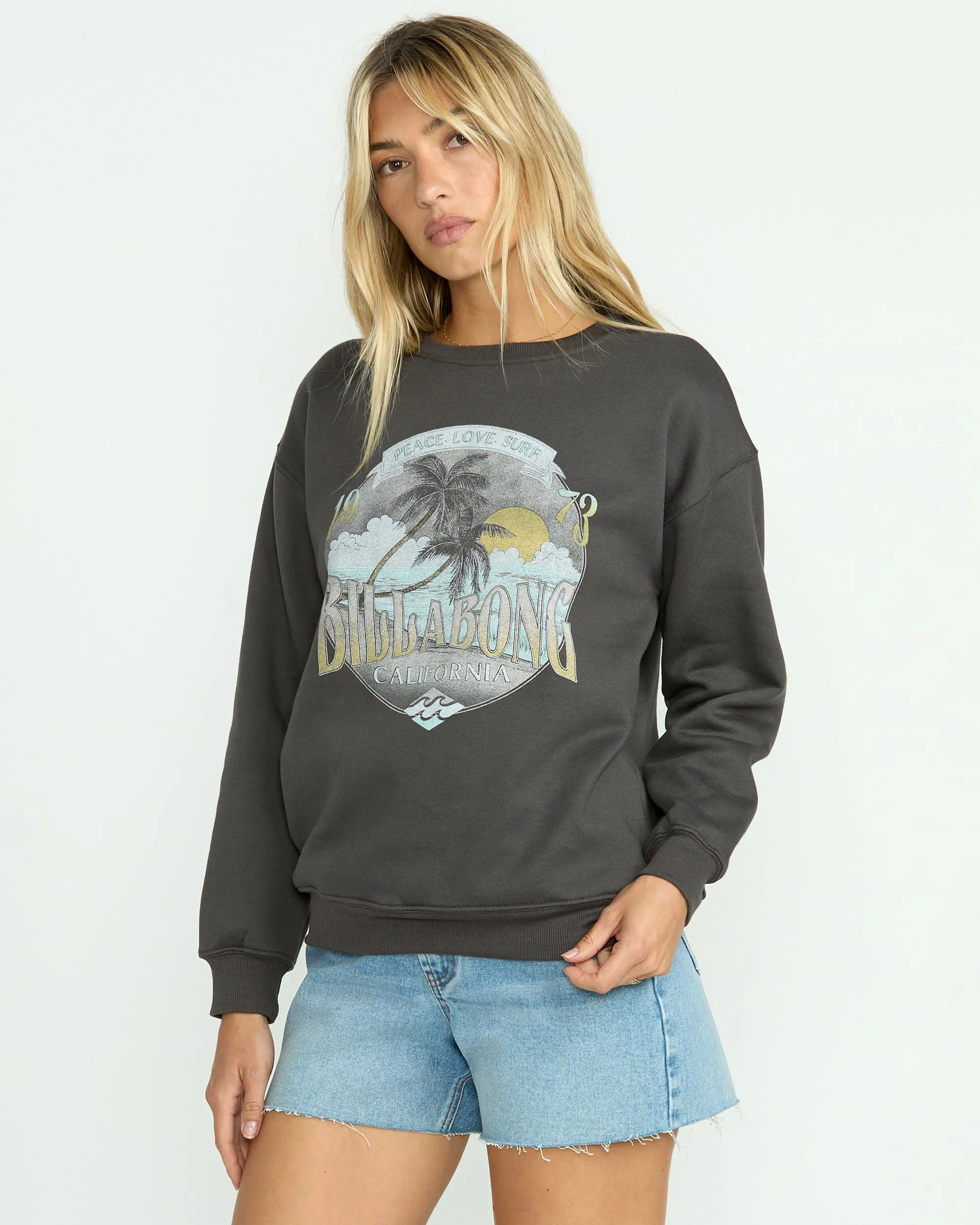 Wonderland Calls Crewneck Sweatshirt - Off Black sold by Billabong product image thumbnail 3