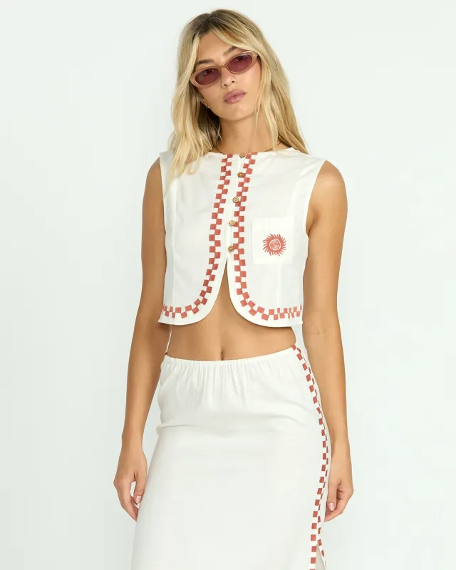 Secret Cove Woven Top - Salt Crystal sold by Billabong