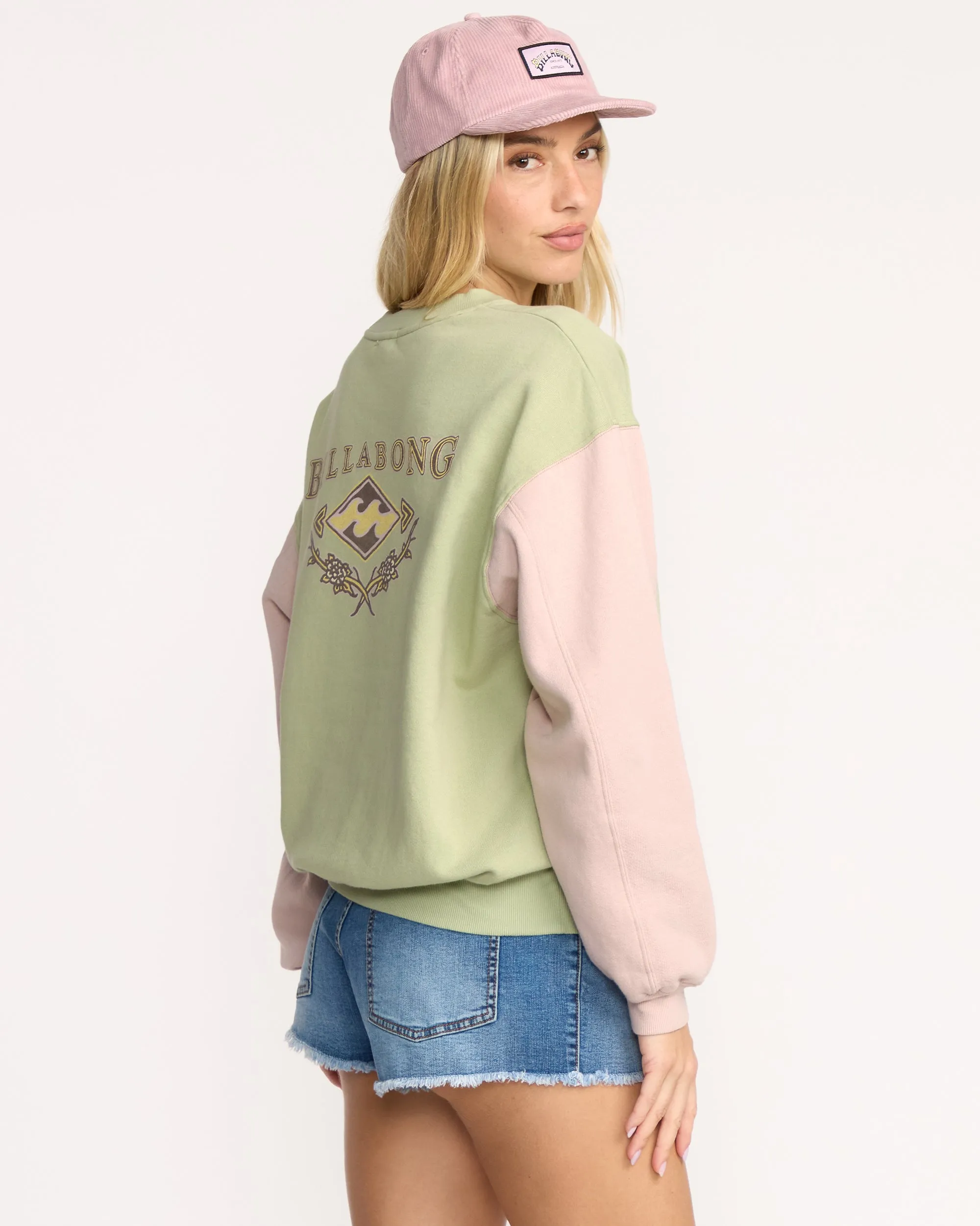 The Original Vibes Kendal Crewneck Sweatshirt - Pistachio sold by Billabong product image thumbnail 3