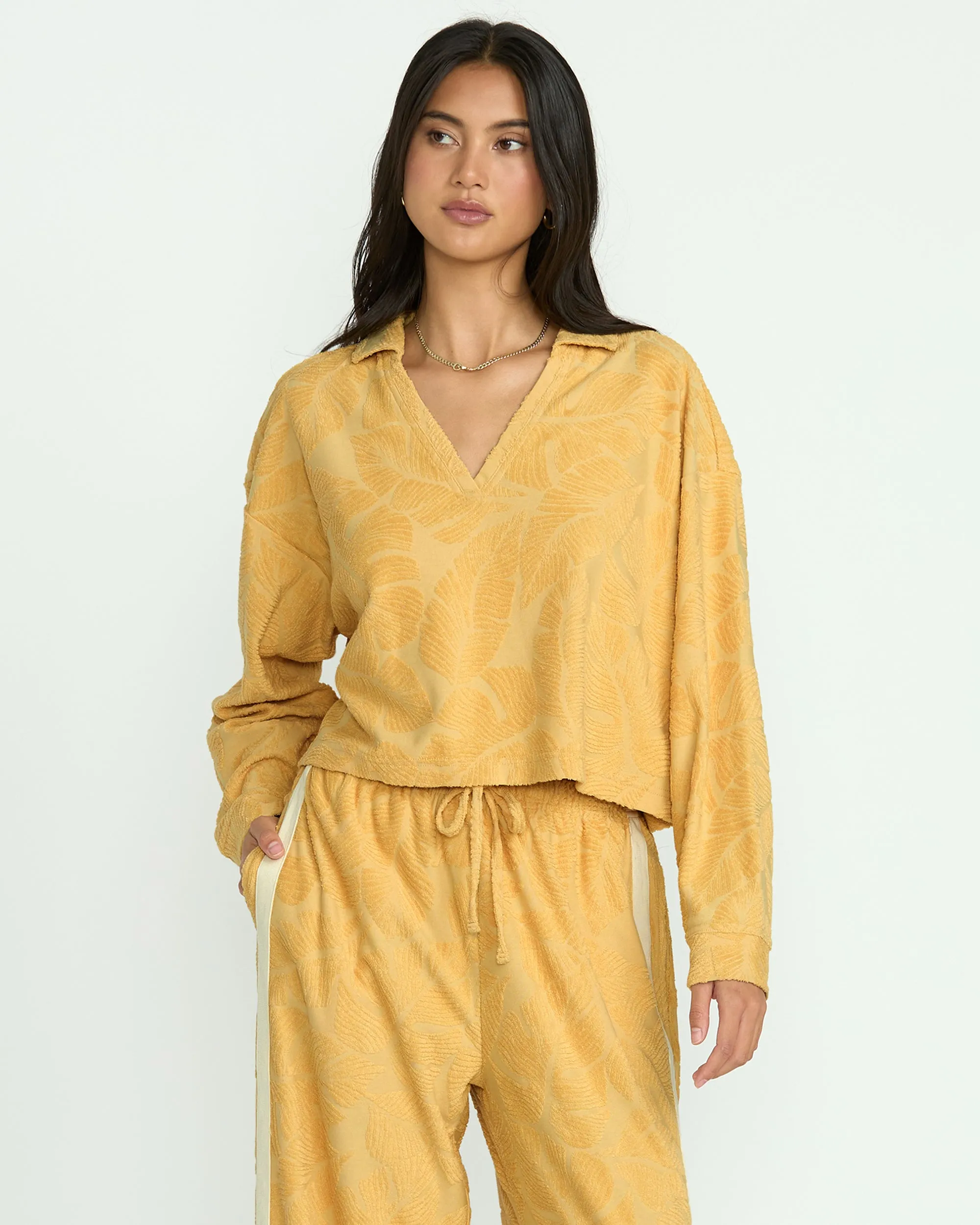 Sun Palm Terry Pullover Sweatshirt - Gold Coast sold by Billabong