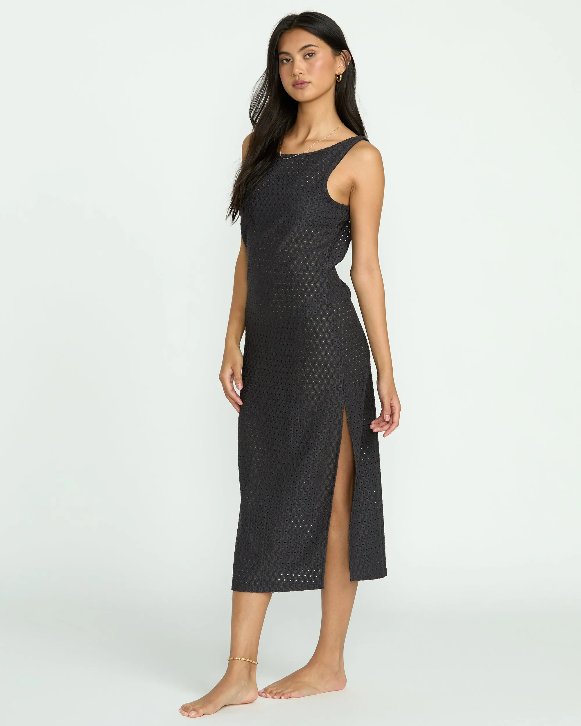 Eyelet Sun Midi Dress Beach Coverup - Off Black sold by Billabong product image thumbnail 3