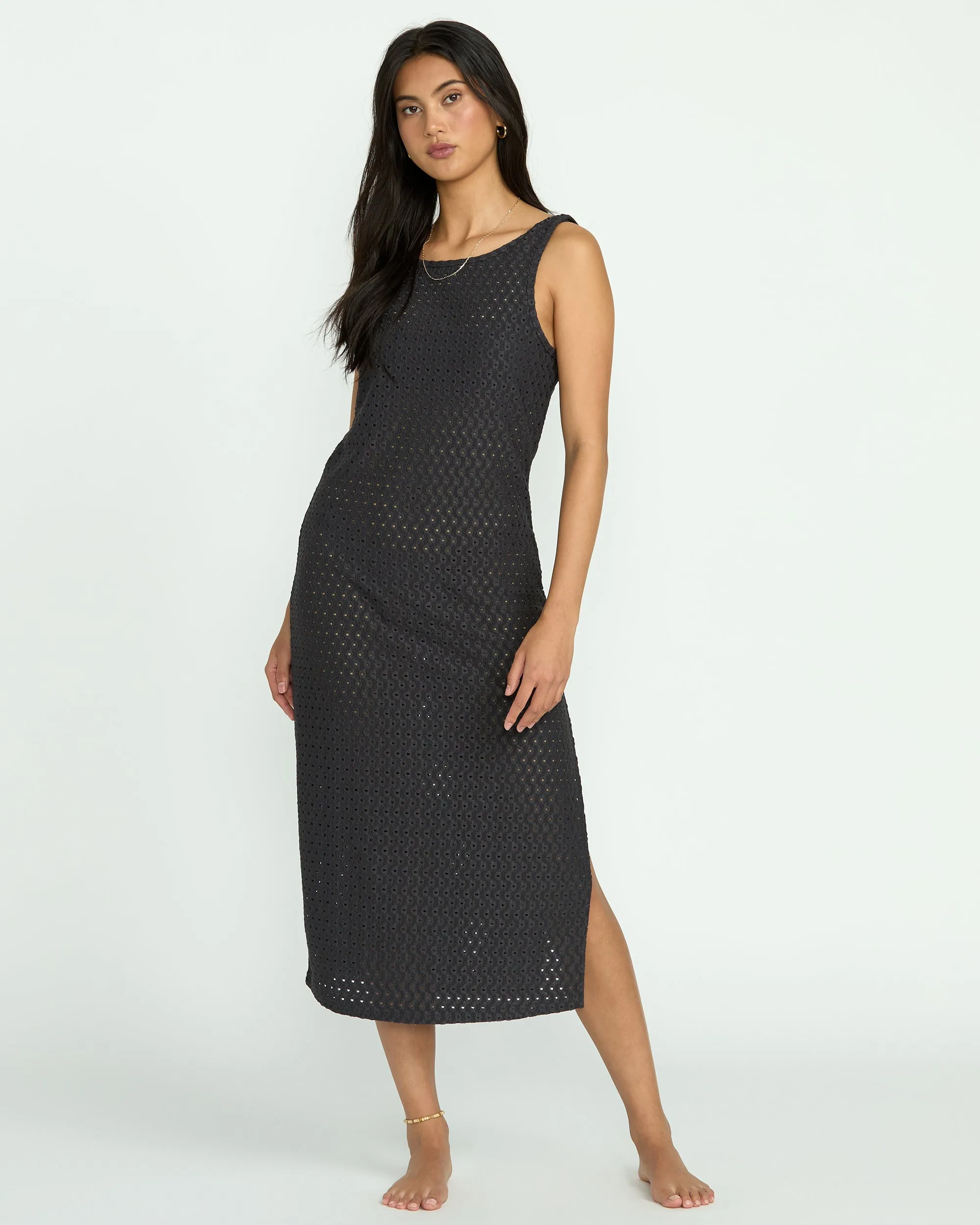 Eyelet Sun Midi Dress Beach Coverup - Off Black sold by Billabong product image thumbnail 4