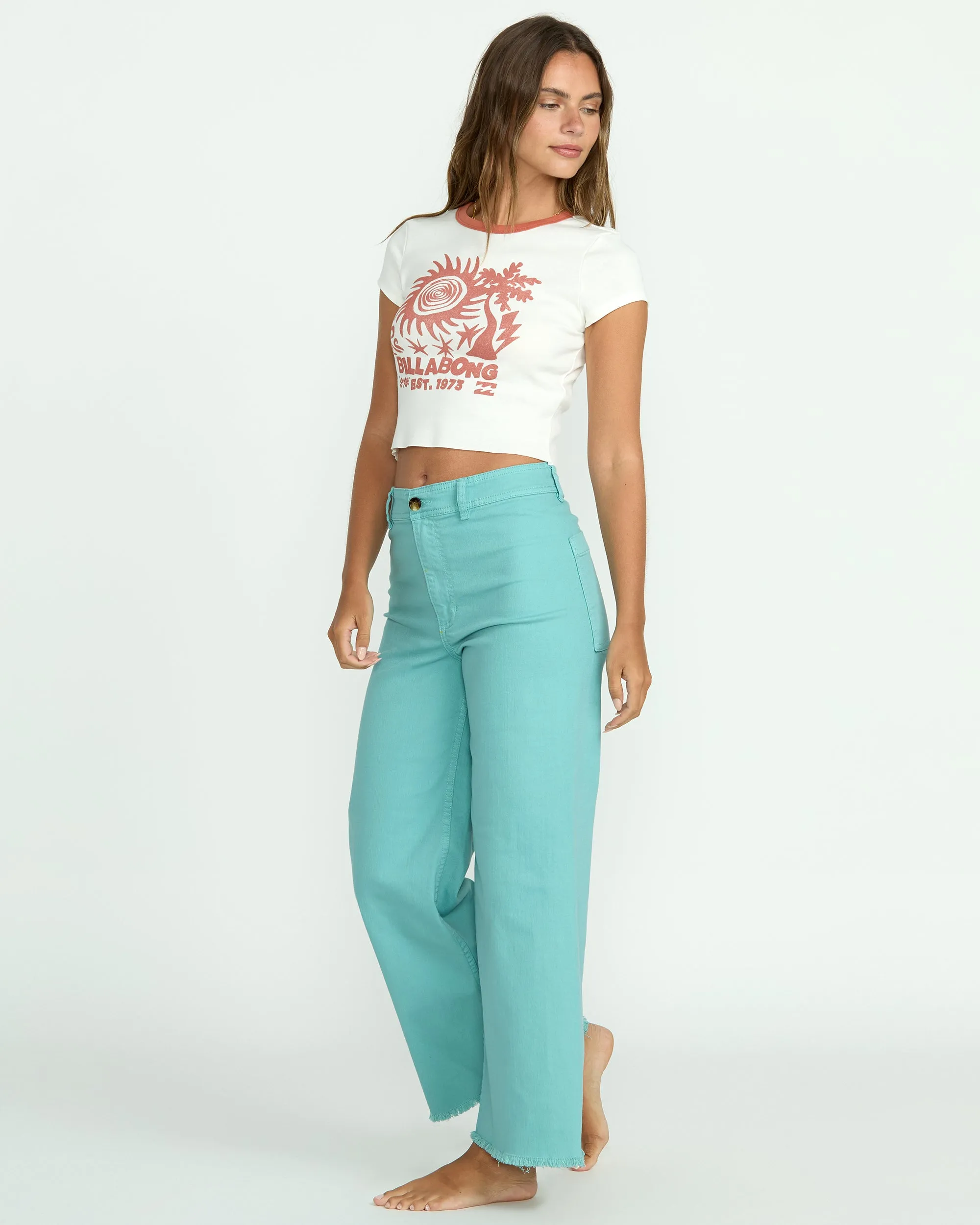 Free Fall High-Waist Pants - Misty Blue sold by Billabong product image thumbnail 3
