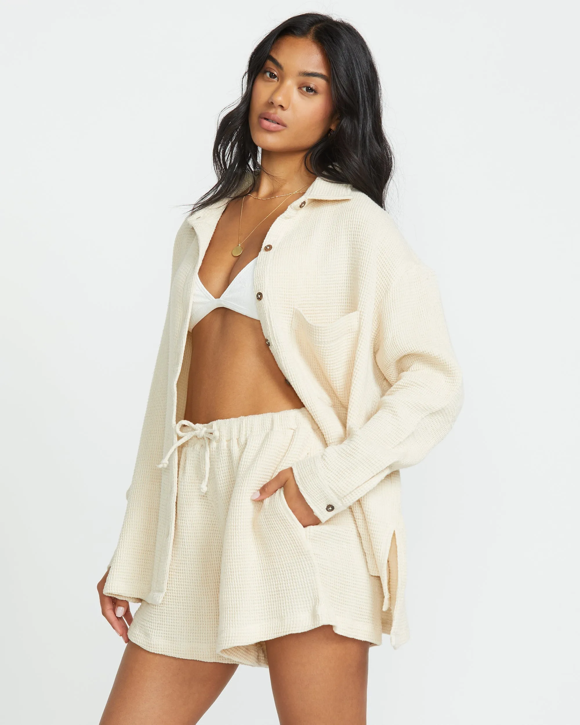 So Cozy Shacket - Dove sold by Billabong product image thumbnail 3