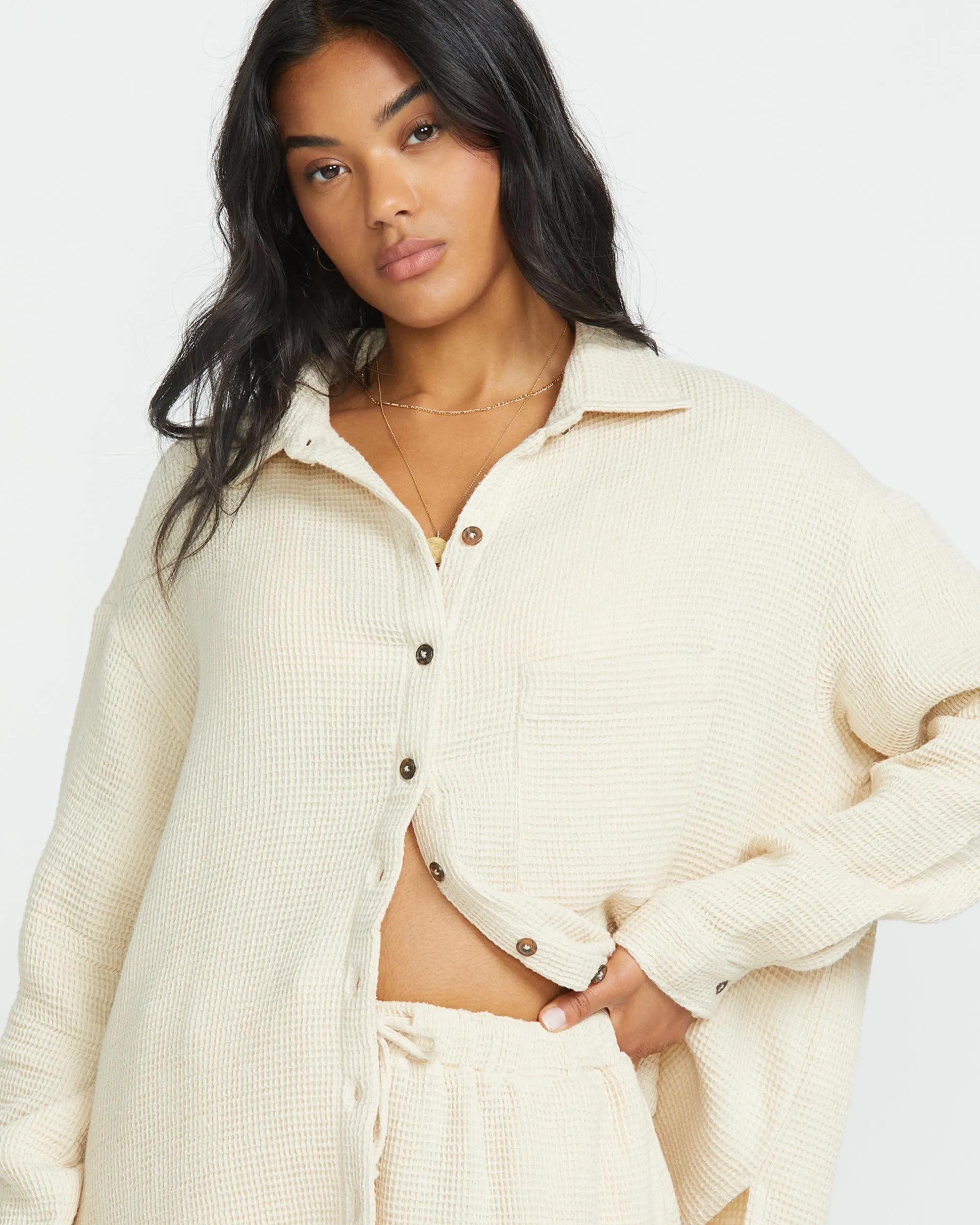 So Cozy Shacket - Dove sold by Billabong product image thumbnail 5