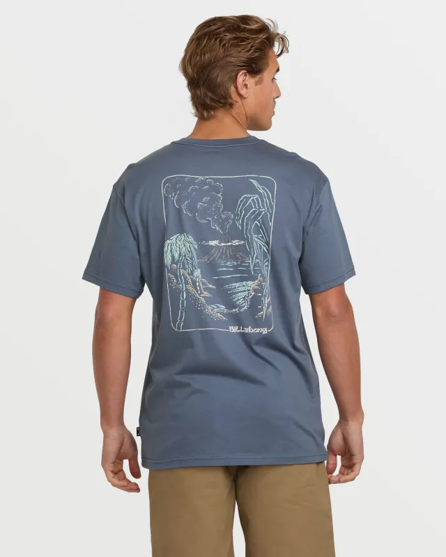 Trouble In Paradise Premium Tee - Slate Blue made by Billabong