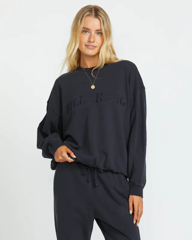 So Typical Kendal Crew Sweatshirt - Black Pebble sold by Billabong