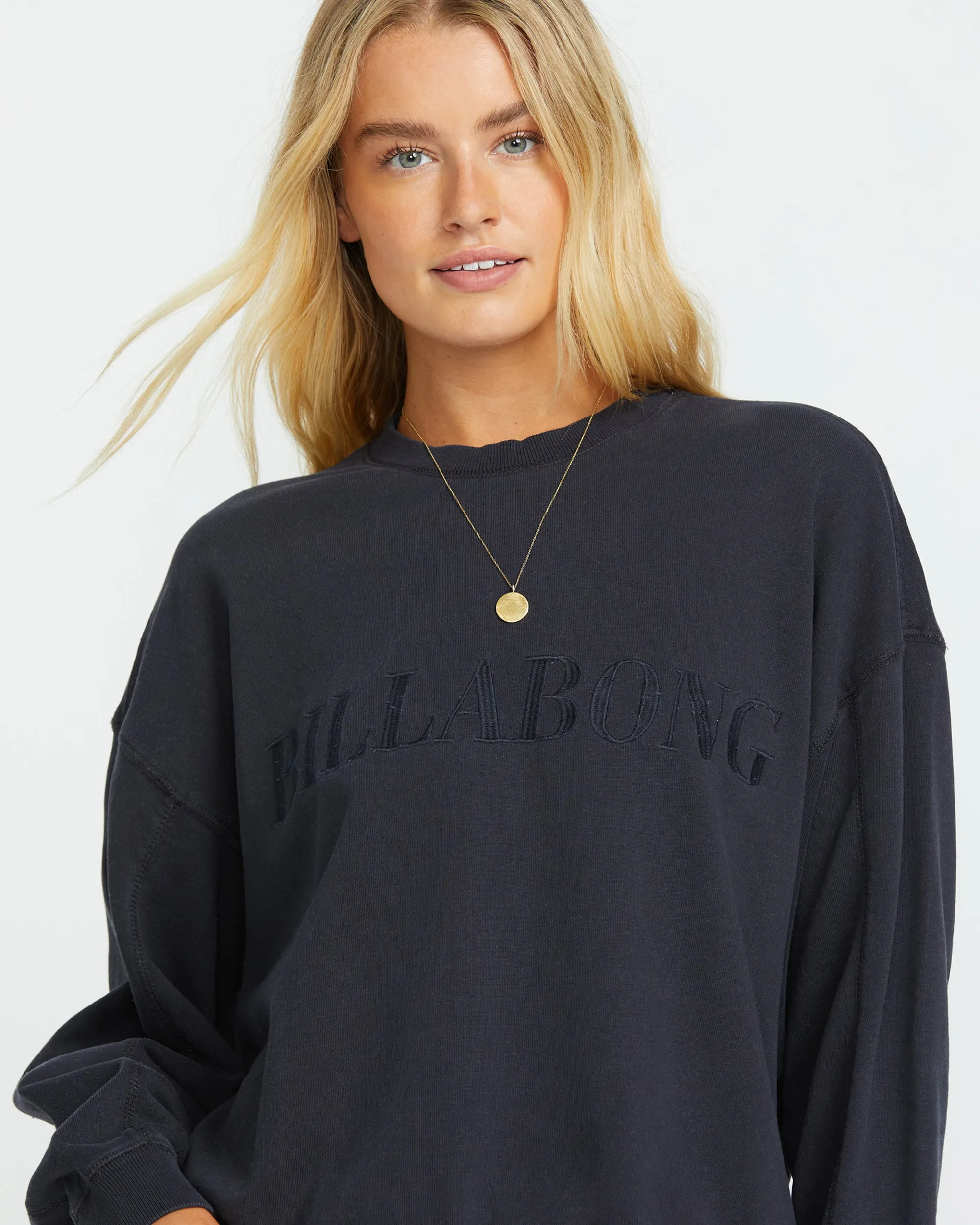 So Typical Kendal Crew Sweatshirt - Black Pebble sold by Billabong product image thumbnail 5