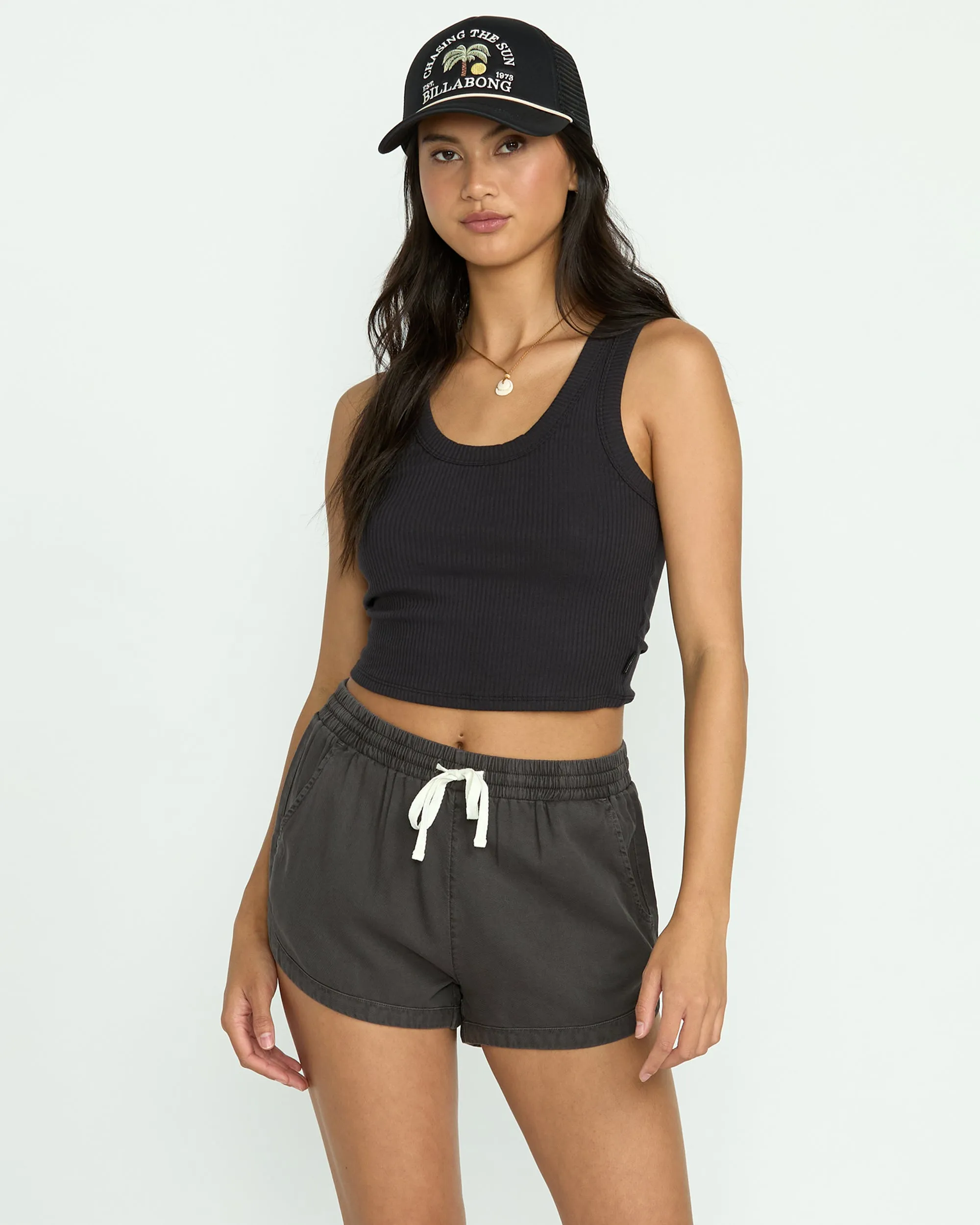 Road Trippin Elastic Waist Shorts - Off Black sold by Billabong