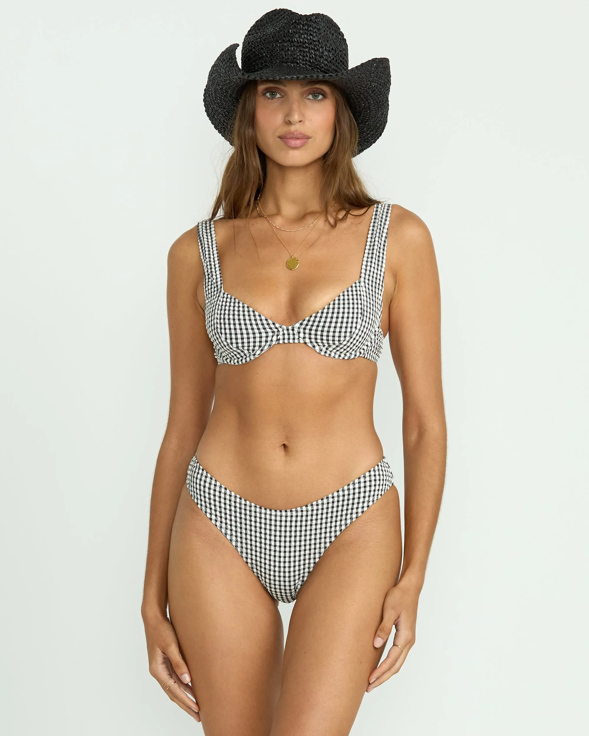Wave Check Chloe Underwire Bikini Top - Black Pebble sold by Billabong