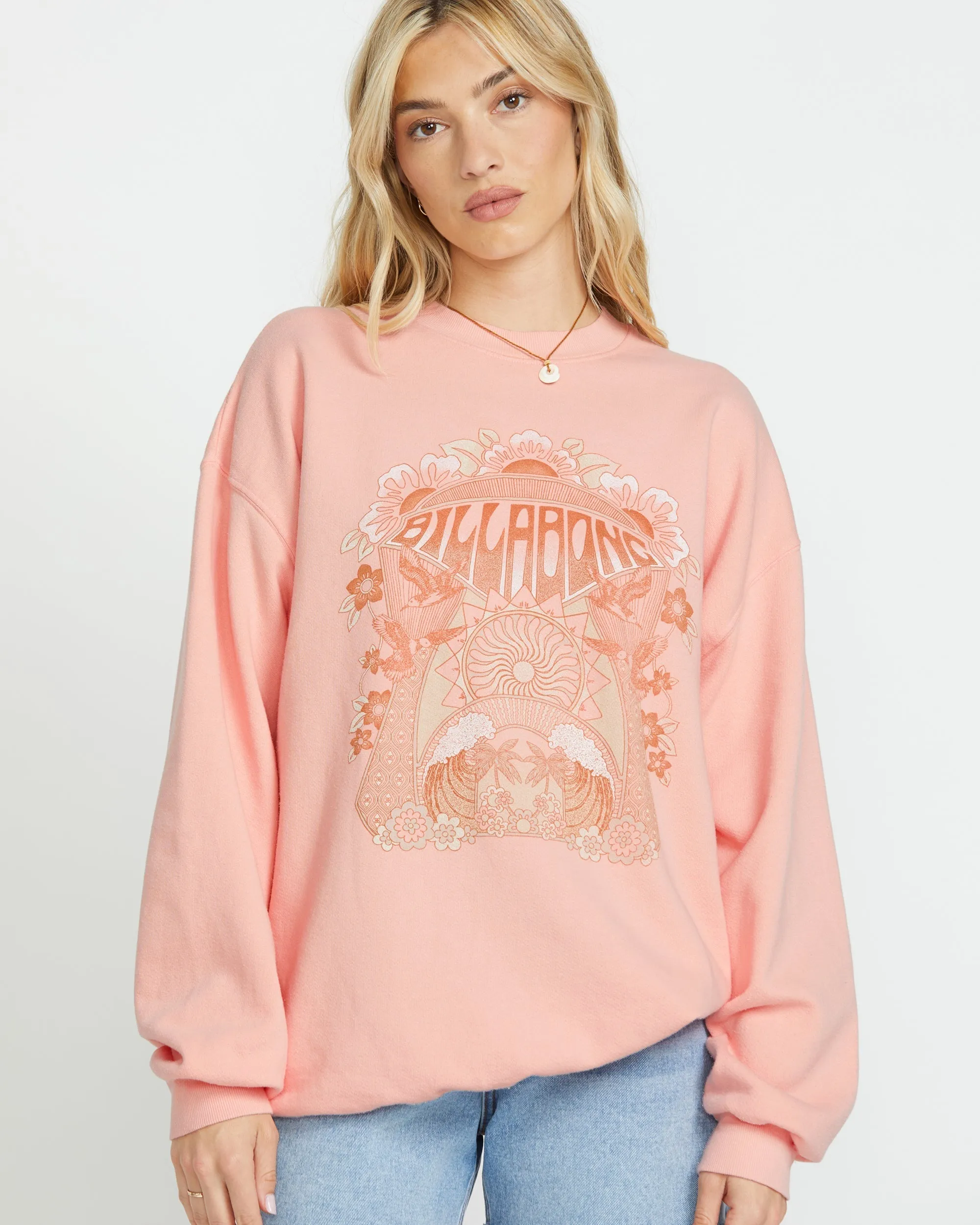 Ride In Crew Sweatshirt - Peach Kiss sold by Billabong product image thumbnail 4
