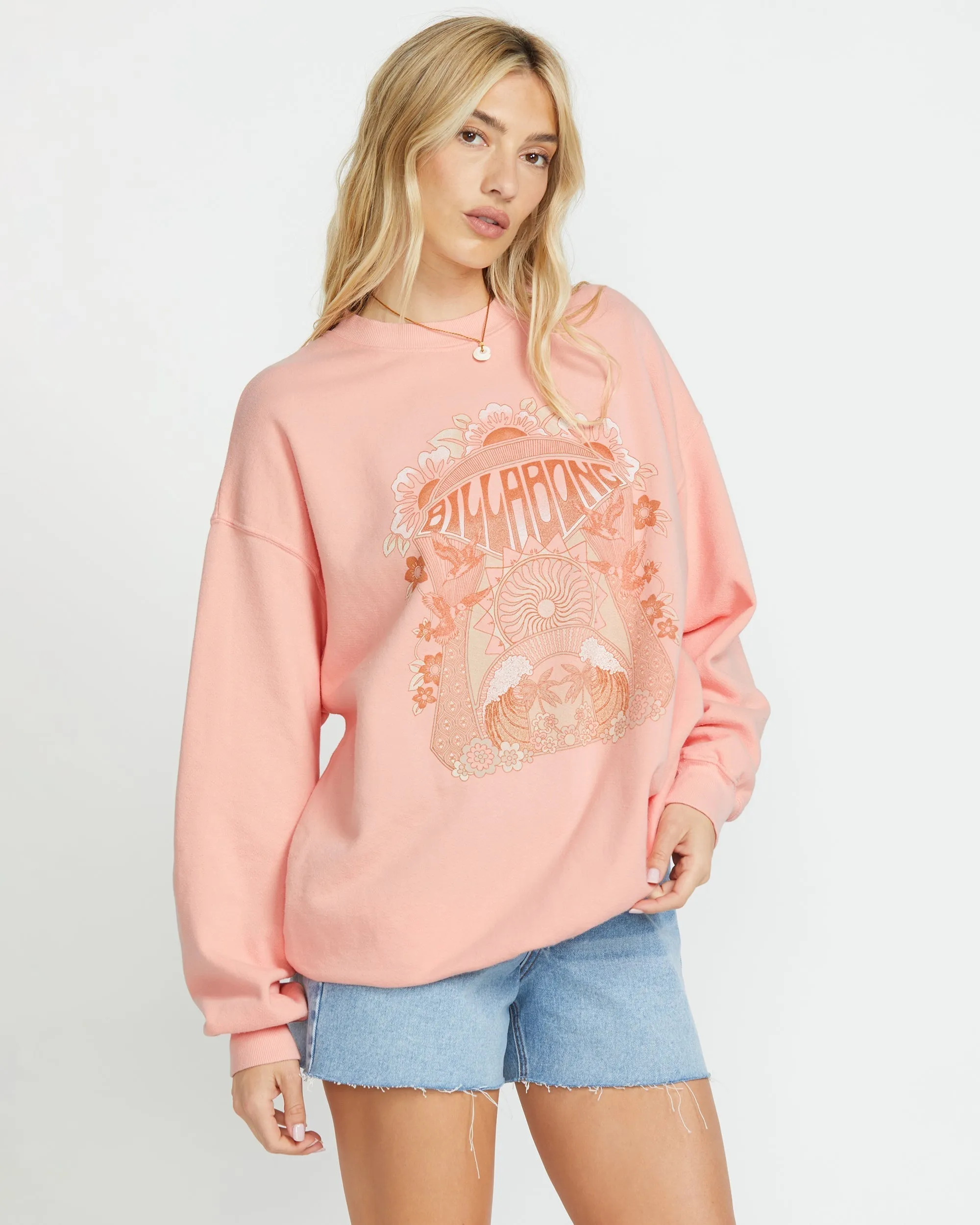 Ride In Crew Sweatshirt - Peach Kiss sold by Billabong product image thumbnail 3
