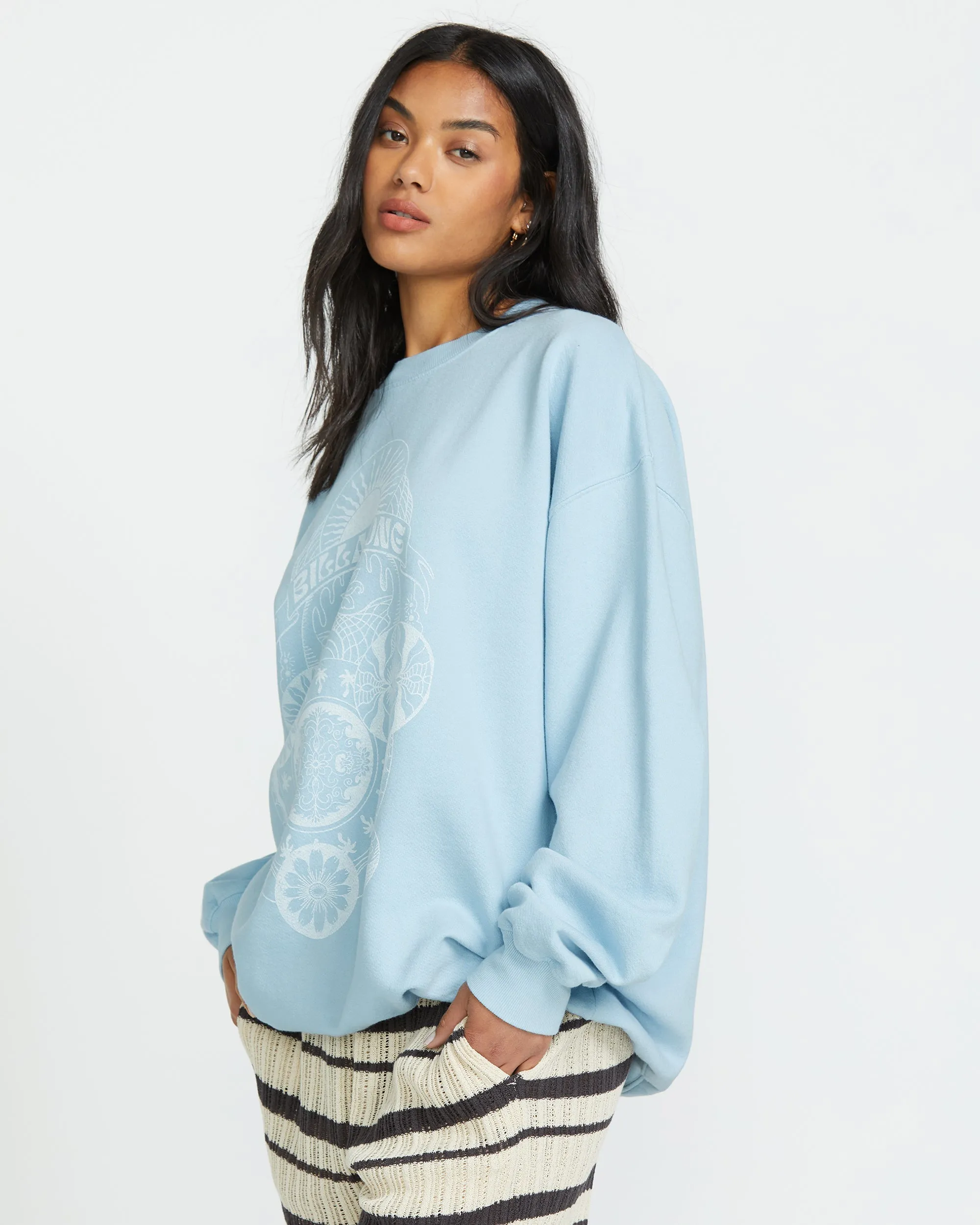 Ride In Crew Sweatshirt - Washed Chambray sold by Billabong product image thumbnail 3