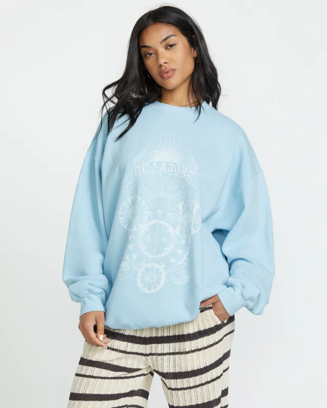 Ride In Crew Sweatshirt - Washed Chambray sold by Billabong