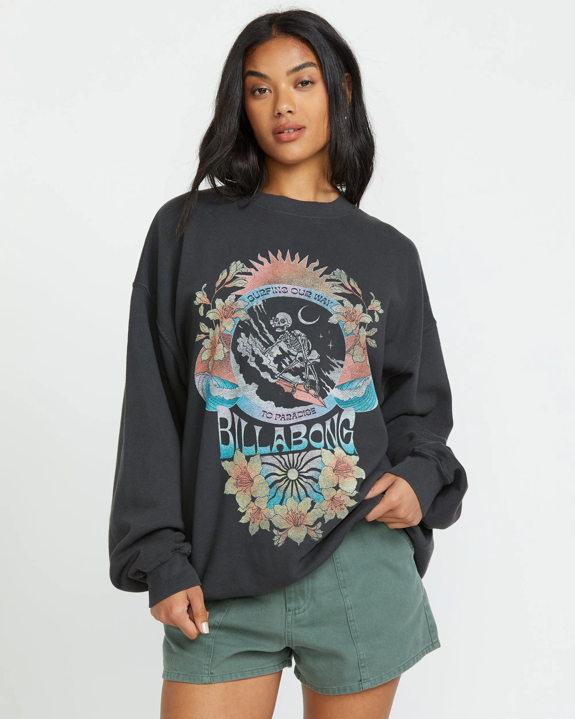 Ride In Crew Sweatshirt - Black Sands sold by Billabong