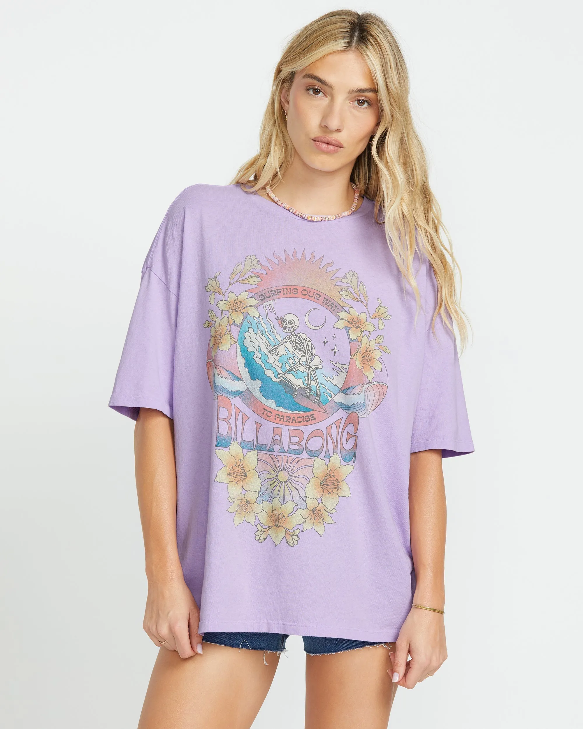 Goes Around Here Tee - Peaceful Lilac sold by Billabong