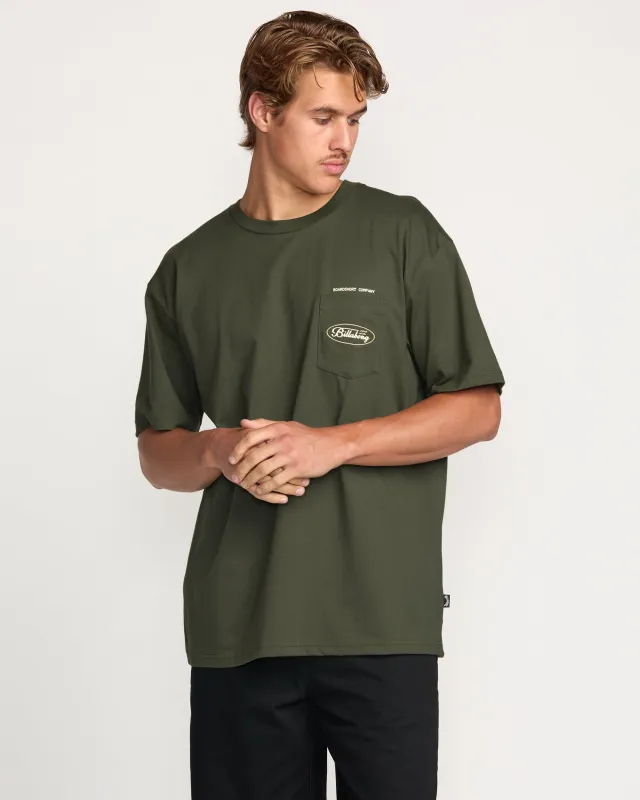 Bad Dog Pocket Regular Tee - Olive sold by Billabong