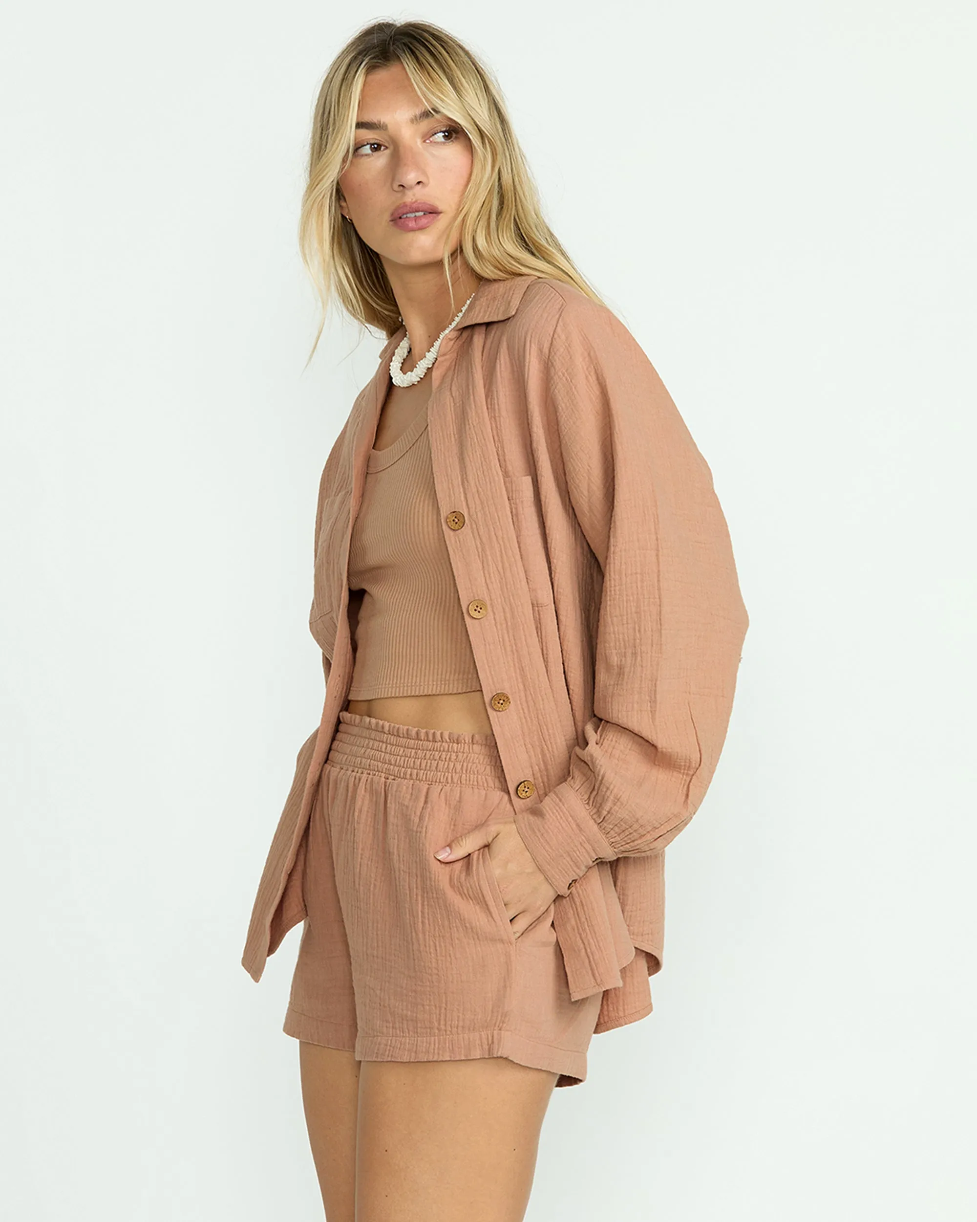 Sweet Swell Long Sleeve Shirt - Rose Brown sold by Billabong product image thumbnail 3