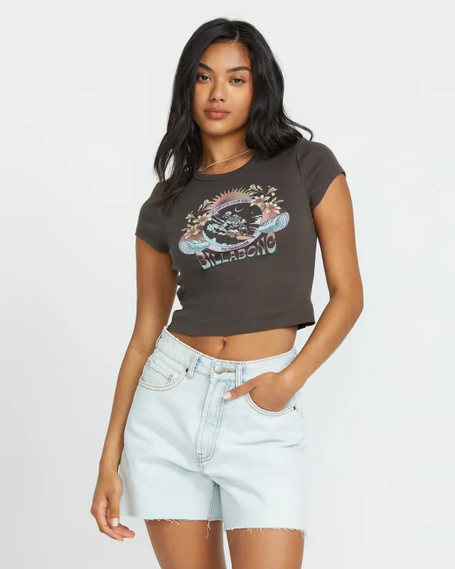 Goes Around Tee - Off Black sold by Billabong