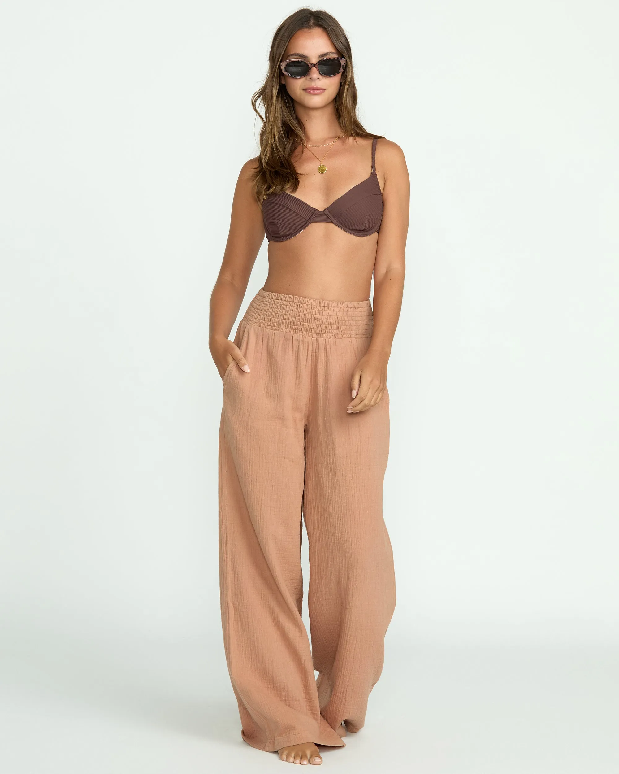 New Waves Gauze Elastic Waist Pants - Rose Brown sold by Billabong product image thumbnail 4