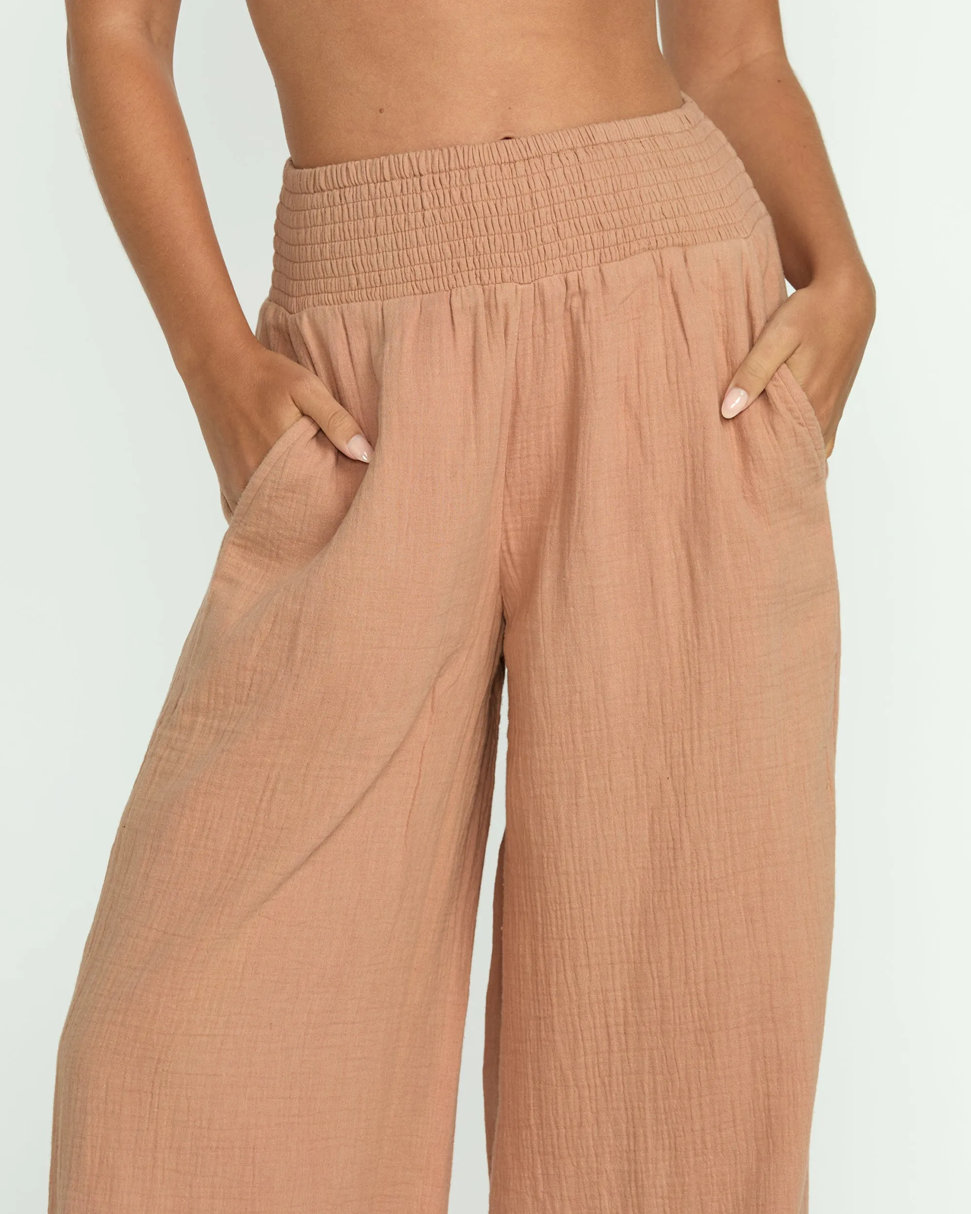 New Waves Gauze Elastic Waist Pants - Rose Brown sold by Billabong product image thumbnail 5