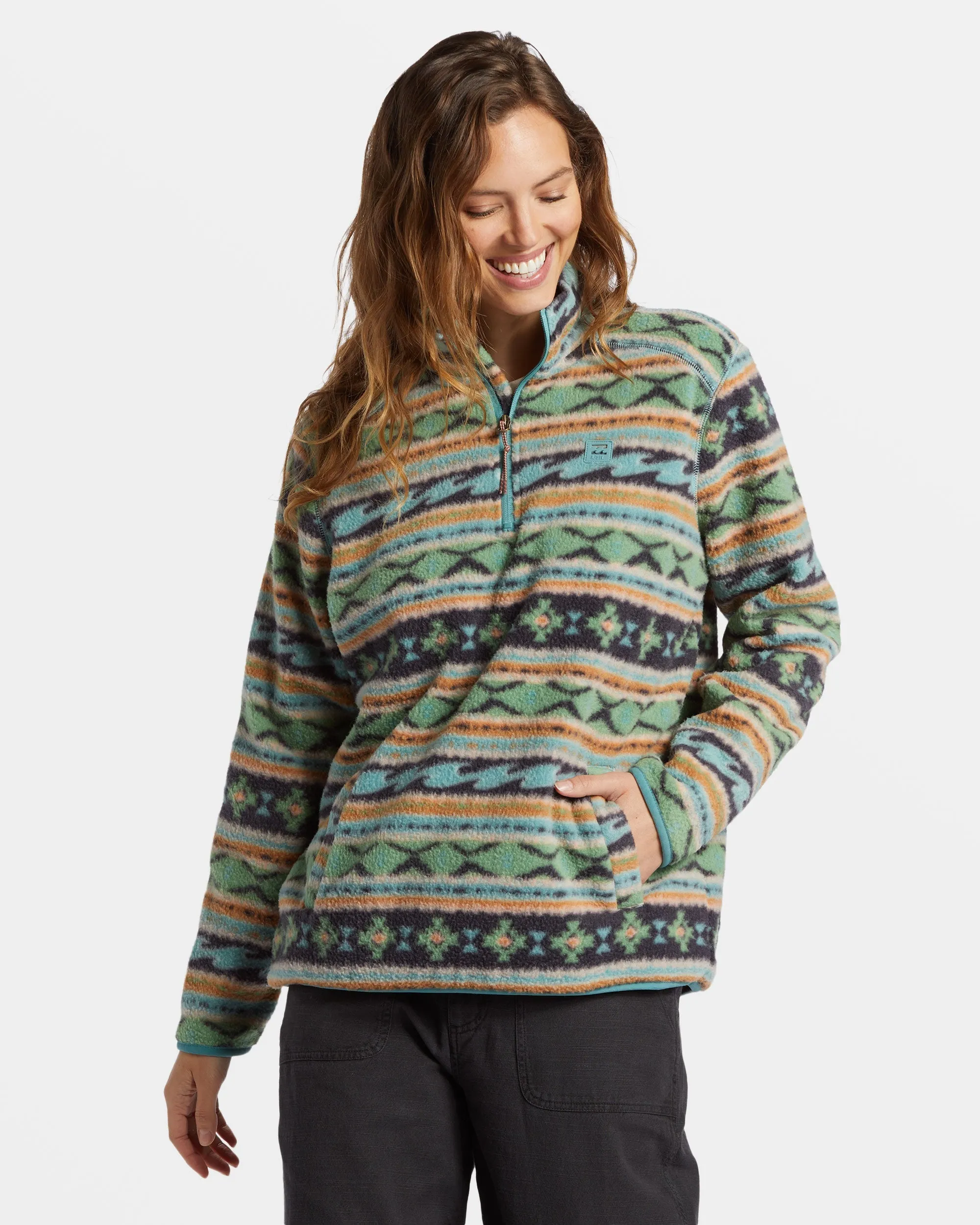 A/Div Boundary Mock 3 Half-Zip Pullover Sweatshirt - Salty Sage sold by Billabong