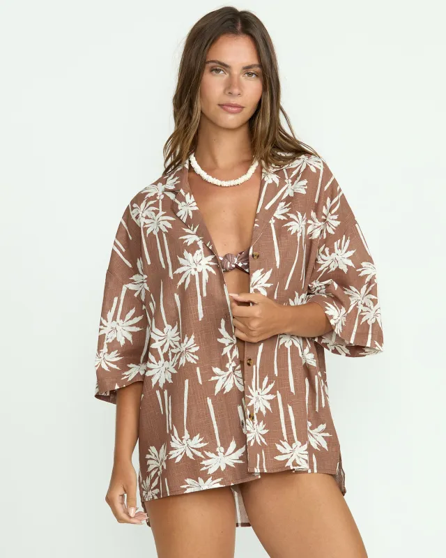 Beach Side Printed Short Sleeve Shirt - Nutmeg sold by Billabong