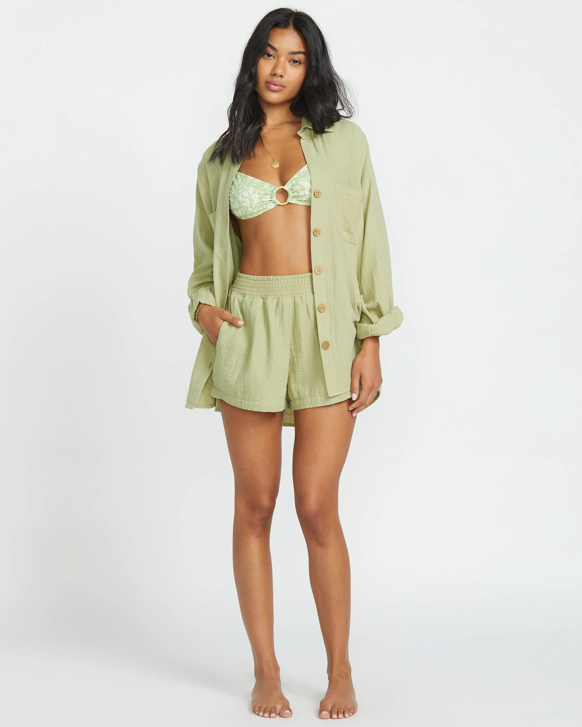 Sweet Swell Long Sleeve Shirt - Avocado sold by Billabong product image thumbnail 5