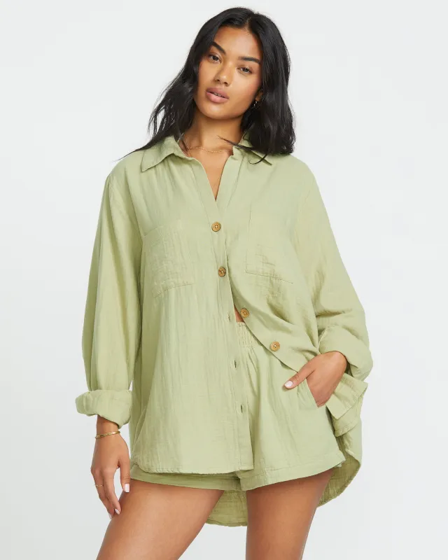 Sweet Swell Long Sleeve Shirt - Avocado sold by Billabong