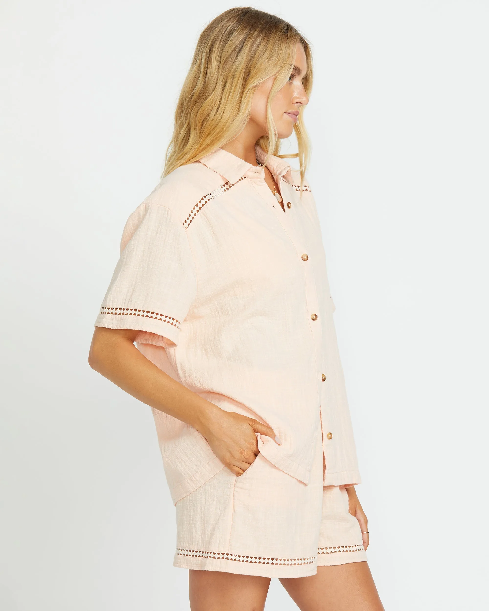 Summers End Short Sleeve Shirt - Soft Peach sold by Billabong product image thumbnail 3