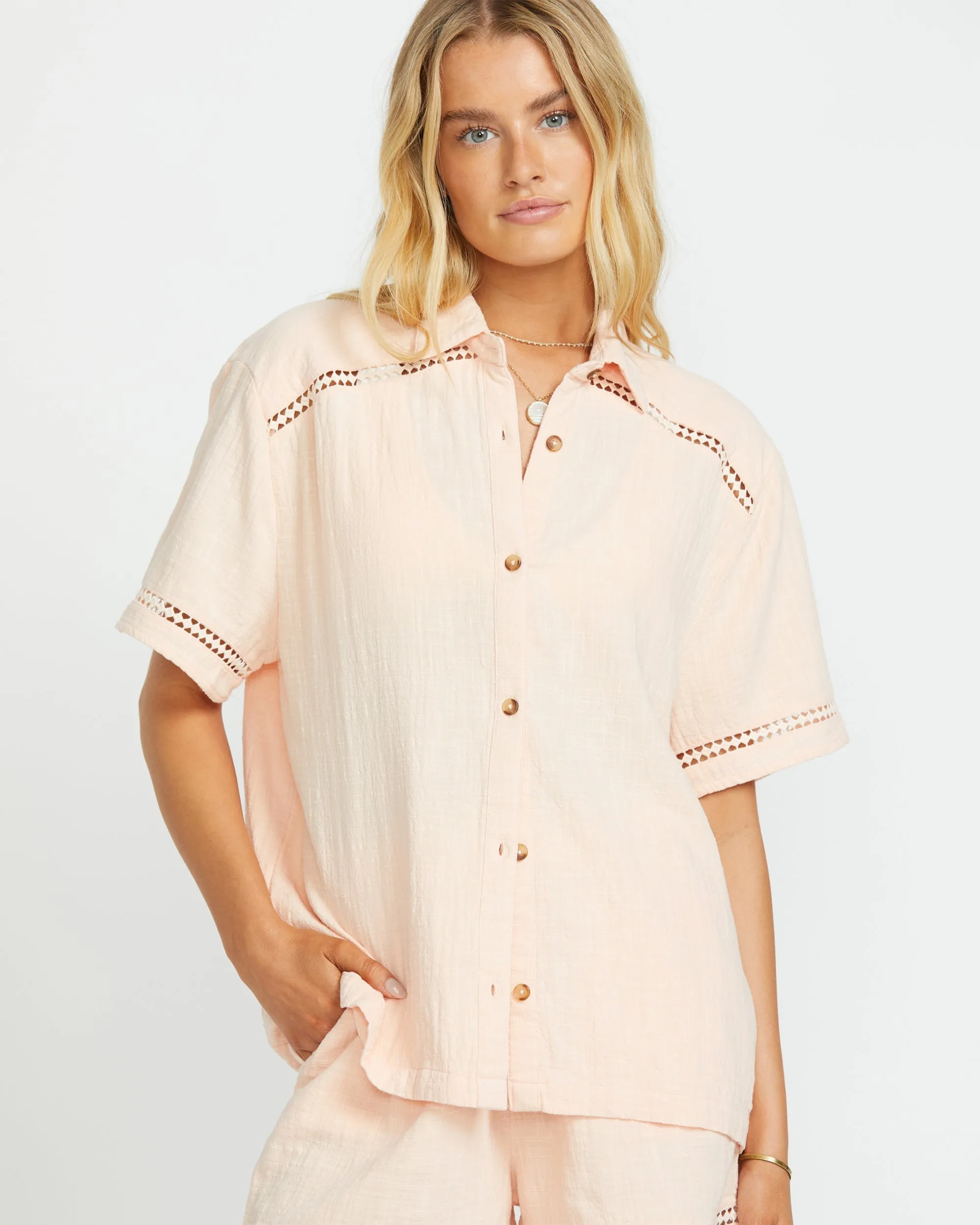Summers End Short Sleeve Shirt - Soft Peach sold by Billabong product image thumbnail 5