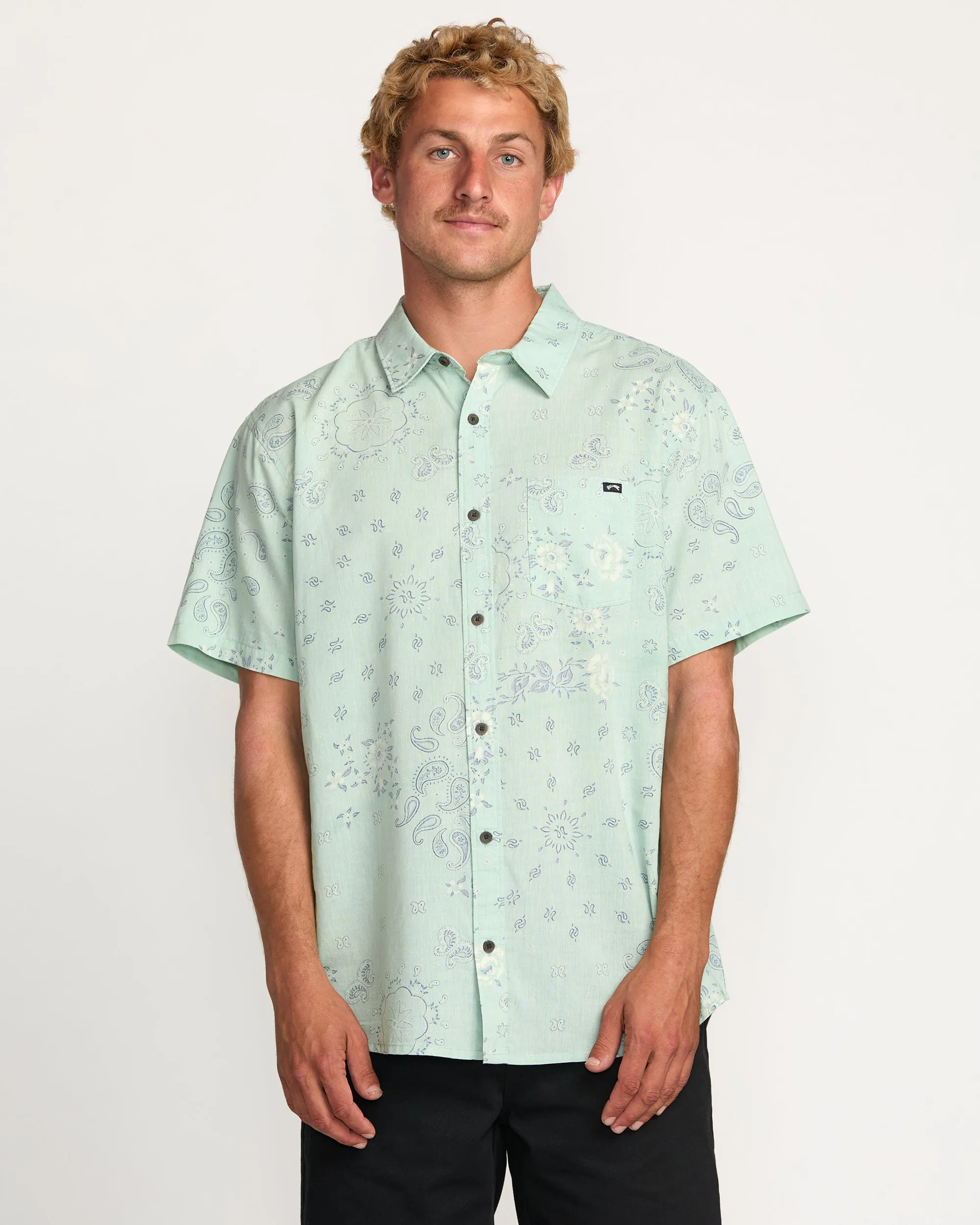 Sundays Short Sleeve Shirt - Mist Green sold by Billabong