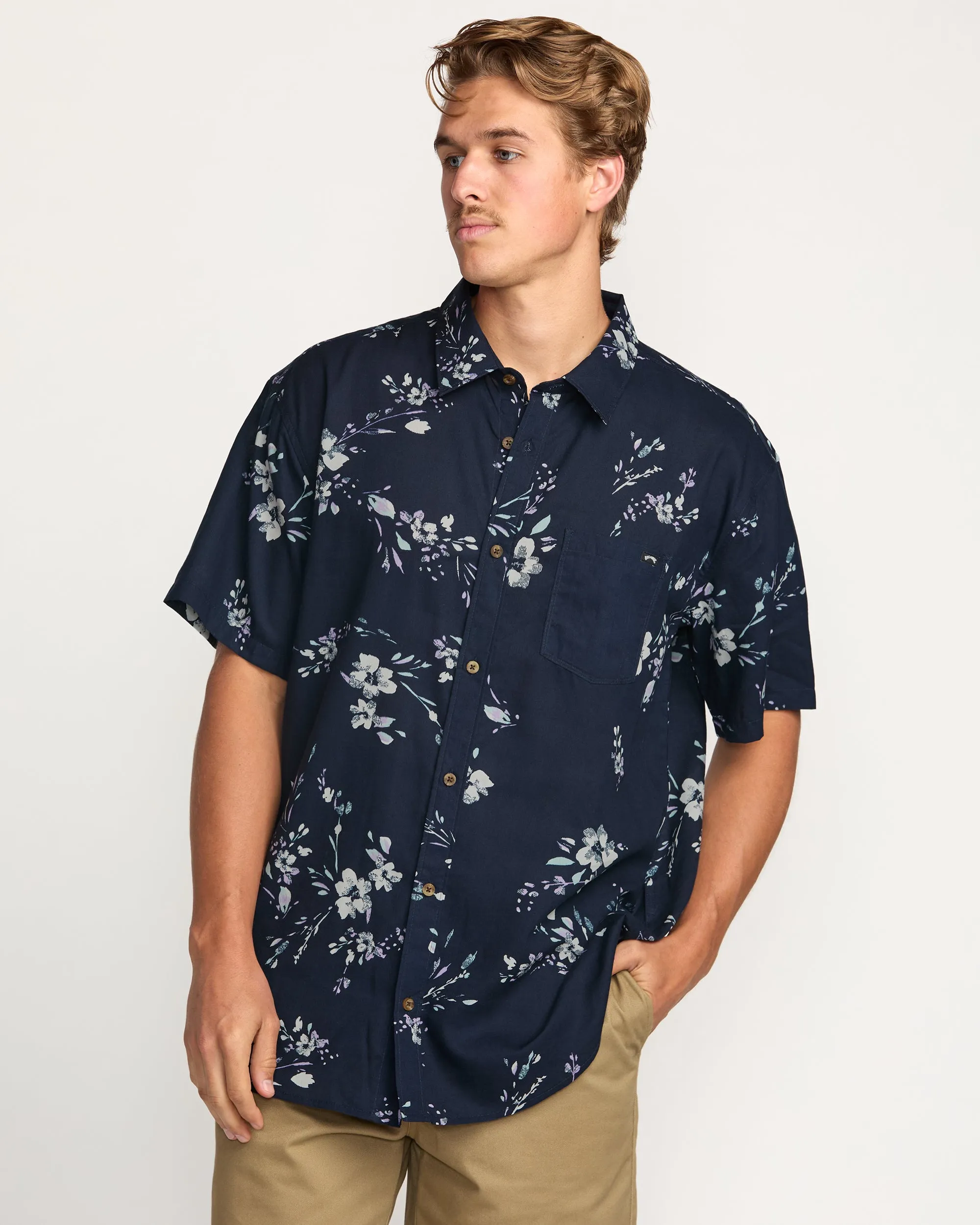 Sundays Short Sleeve Shirt - Dark Navy sold by Billabong