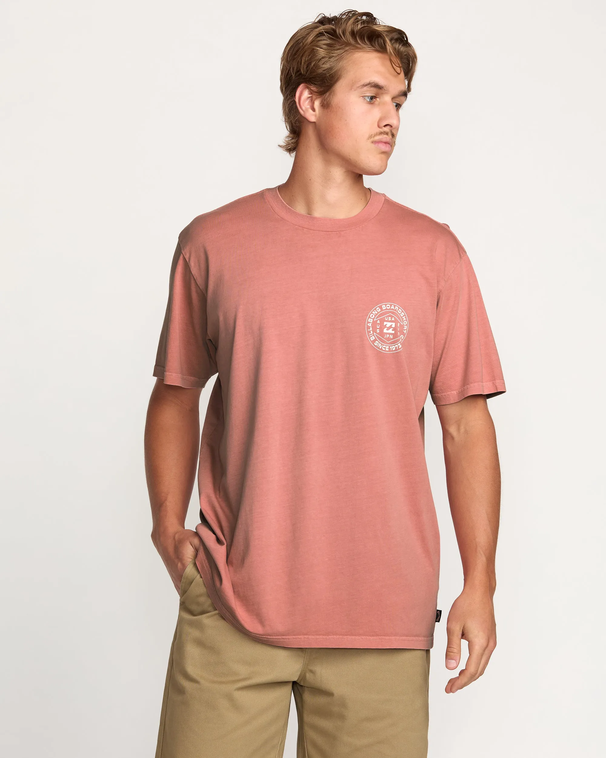 Rotation Premium Wave Wash Tee - Dusty Rose sold by Billabong