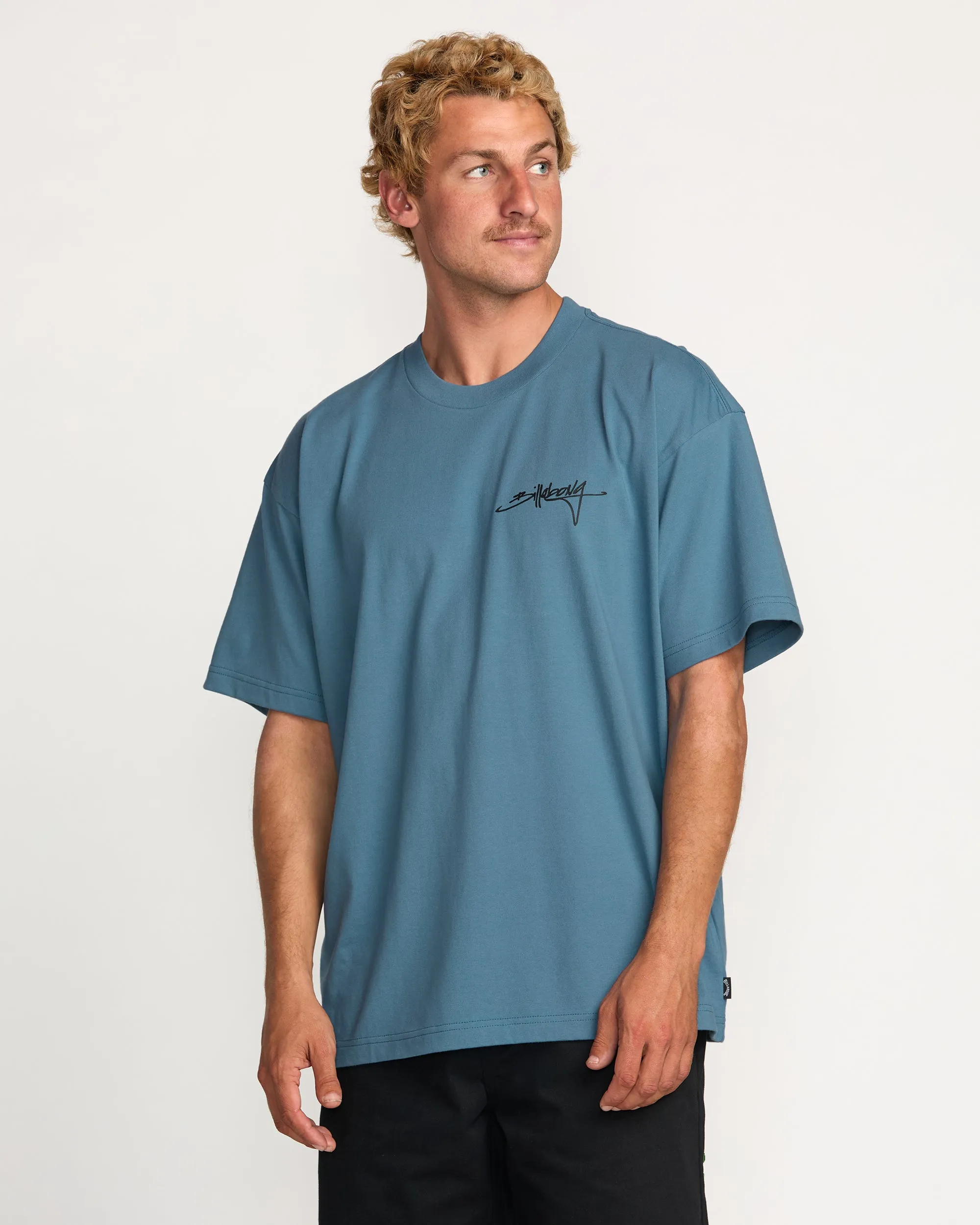 Bracket Script OG Tee - Carolina Blue sold by Billabong