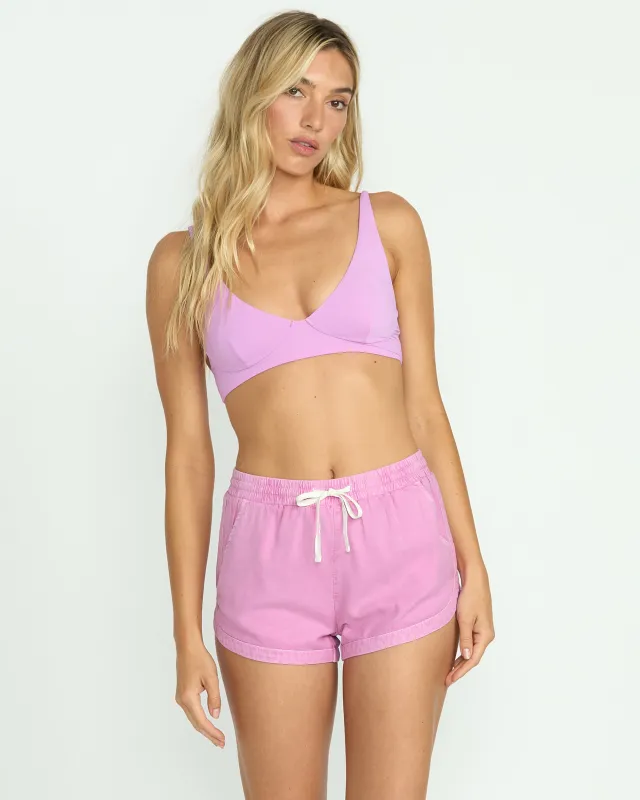 Road Trippin Elastic Waist Shorts - Bright Rose made by Billabong