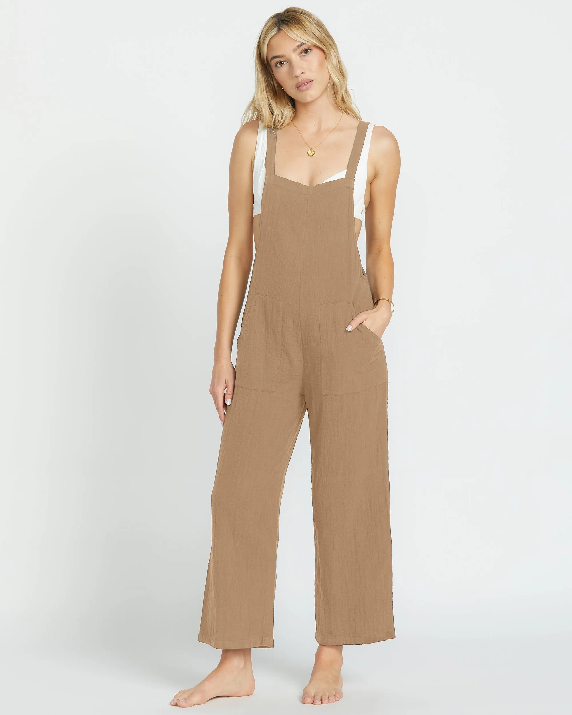 Pacific Time Jumpsuit - Khaki sold by Billabong