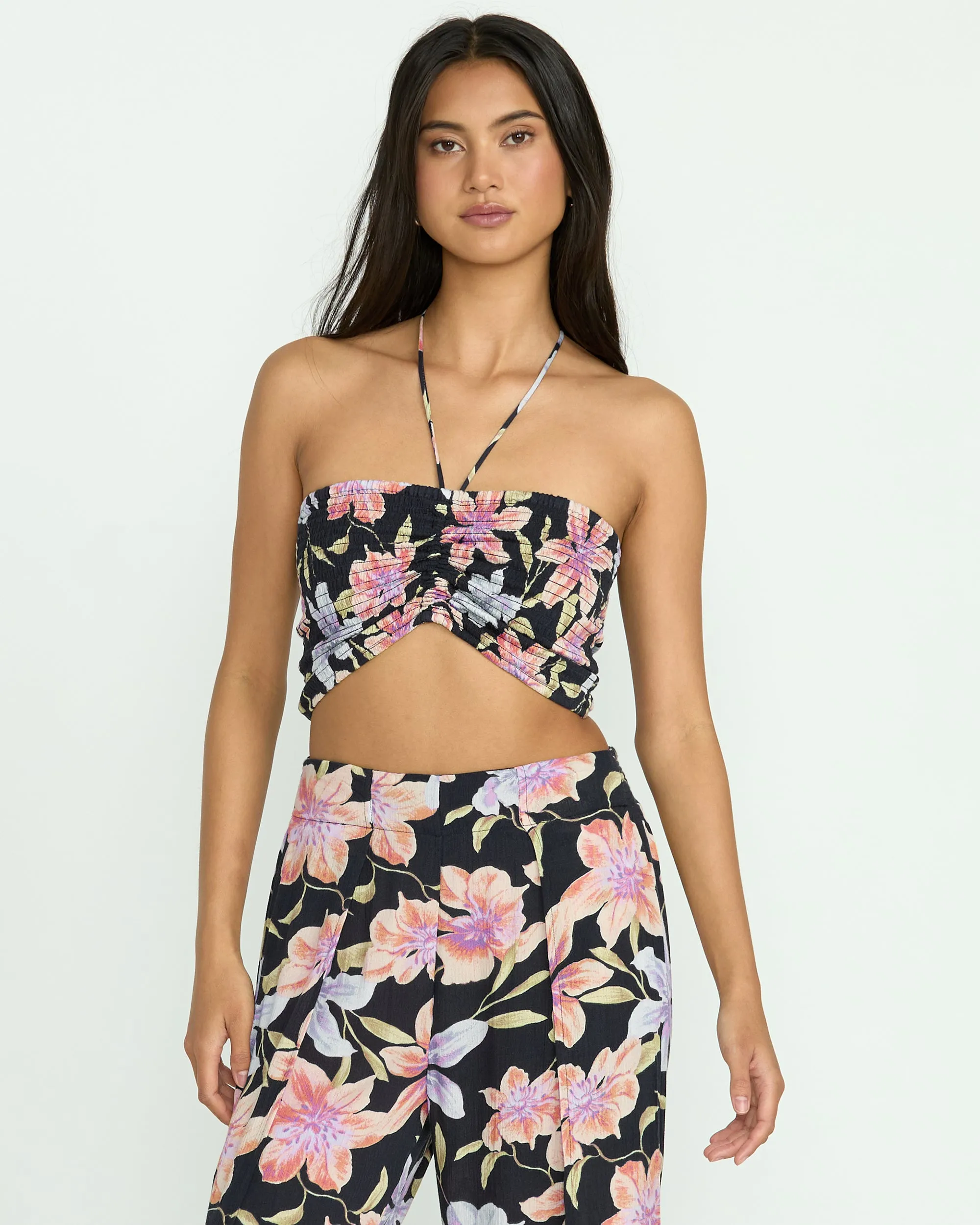 Summer Sunshine Crop Top - Black Multi sold by Billabong