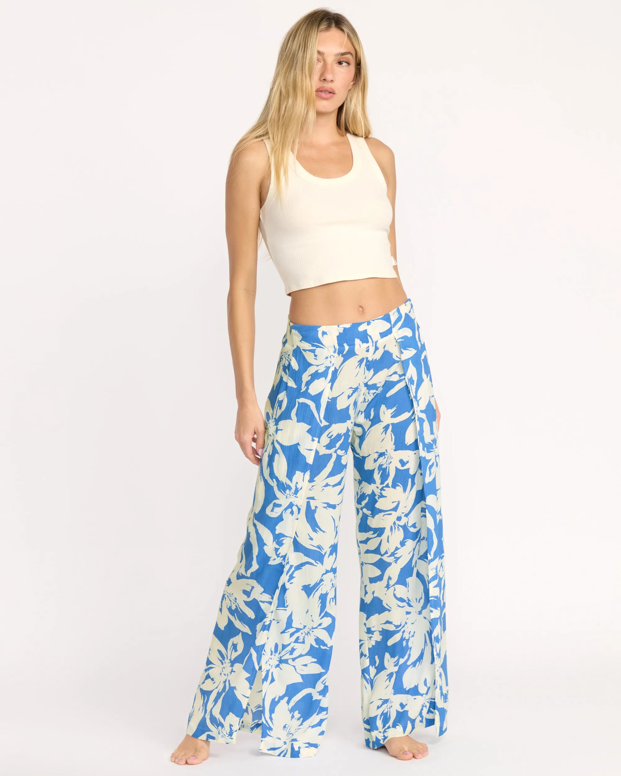 Split Spirit Elastic Waist Pants - True Blue sold by Billabong