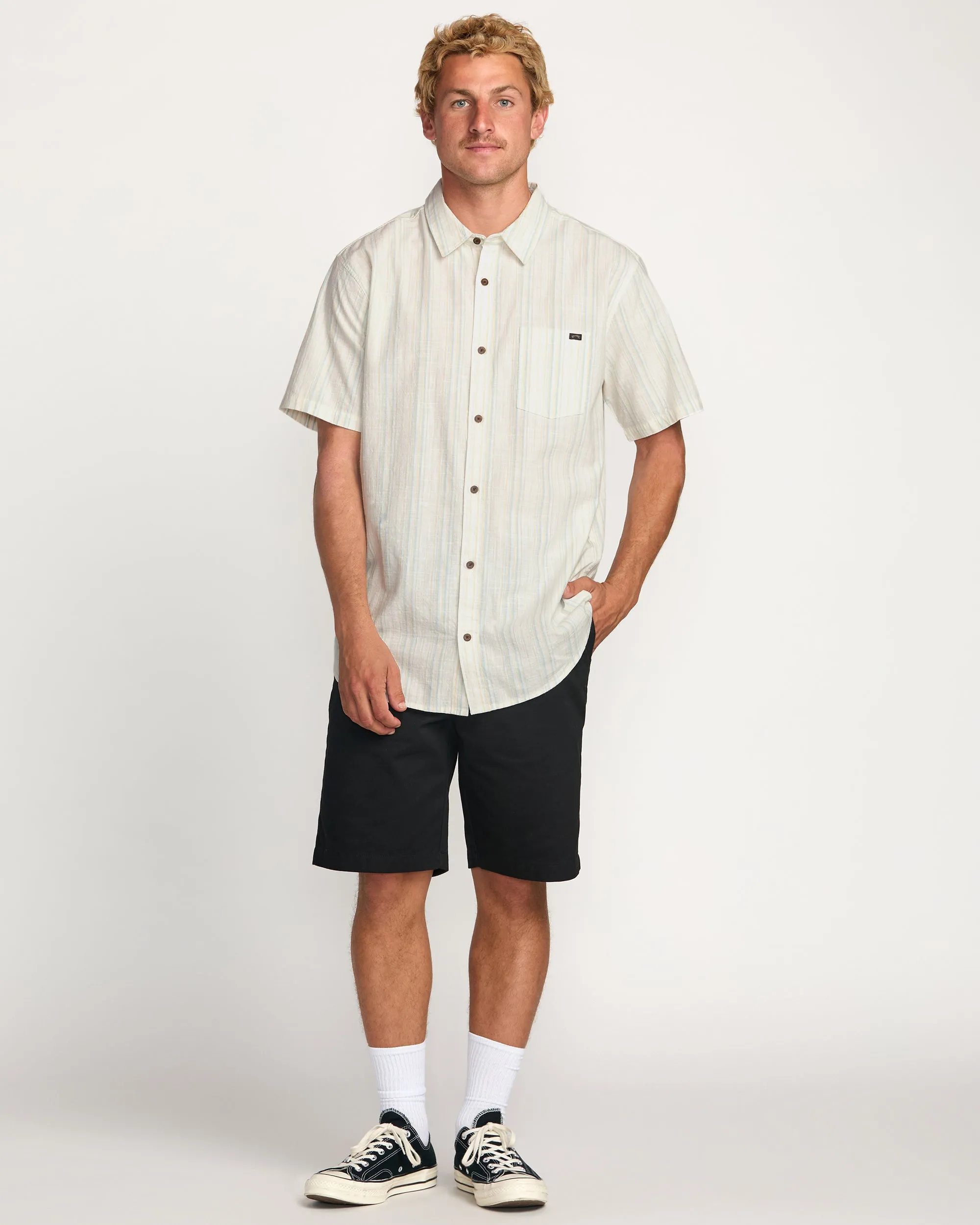All Day Stripe Short Sleeve Shirt - Off White sold by Billabong product image thumbnail 5