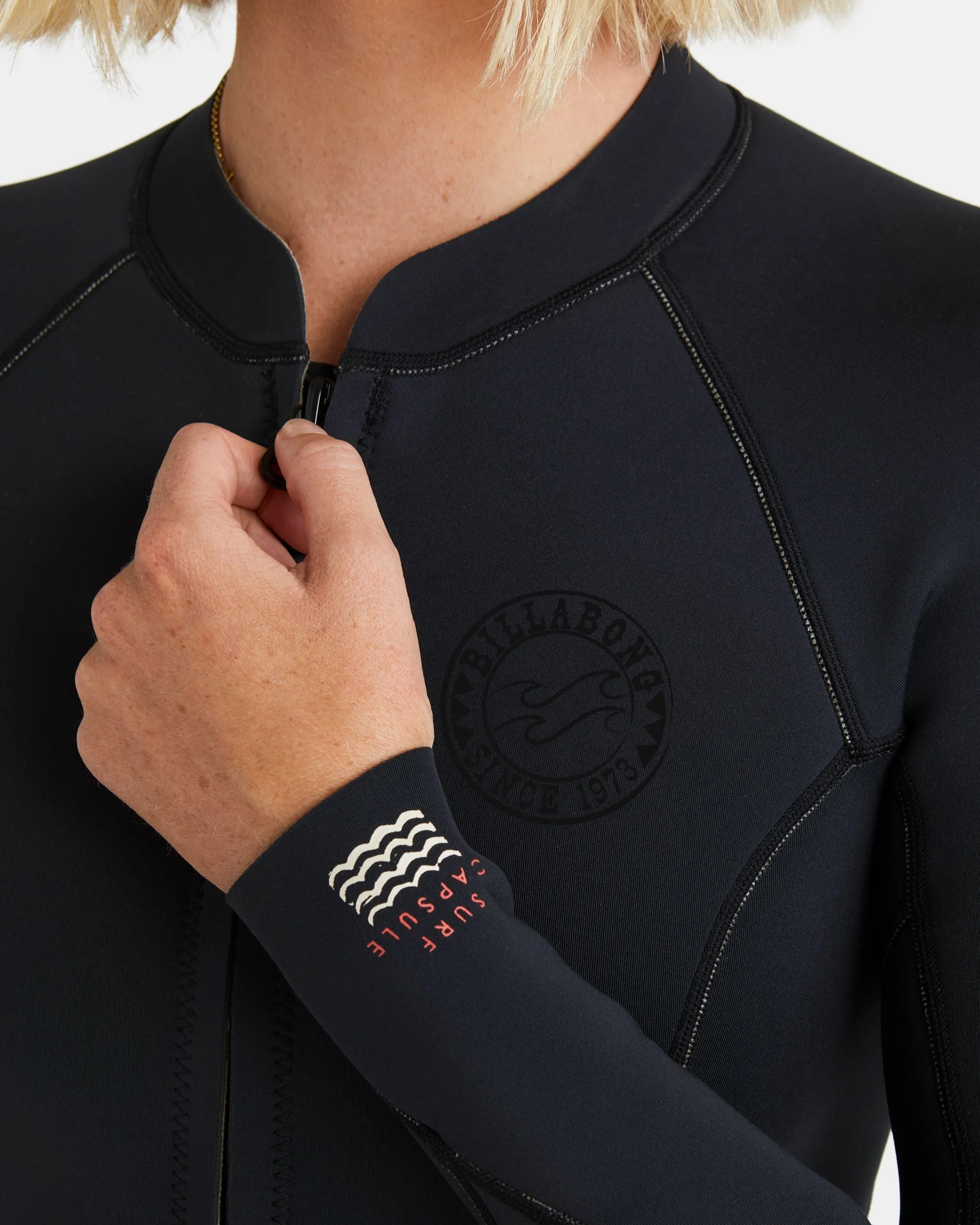 Salty Dayz Natural Flatlock Long Sleeve Springsuit - Black sold by Billabong product image thumbnail 5