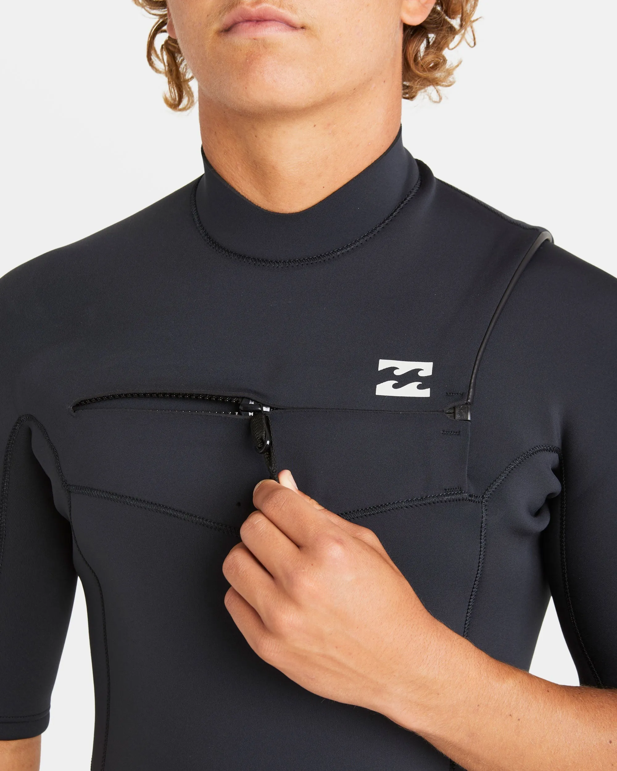 2/2mm Absolute Natural Upcycler GBS Chest Zip Short Sleeve Springsuit - Black sold by Billabong product image thumbnail 4