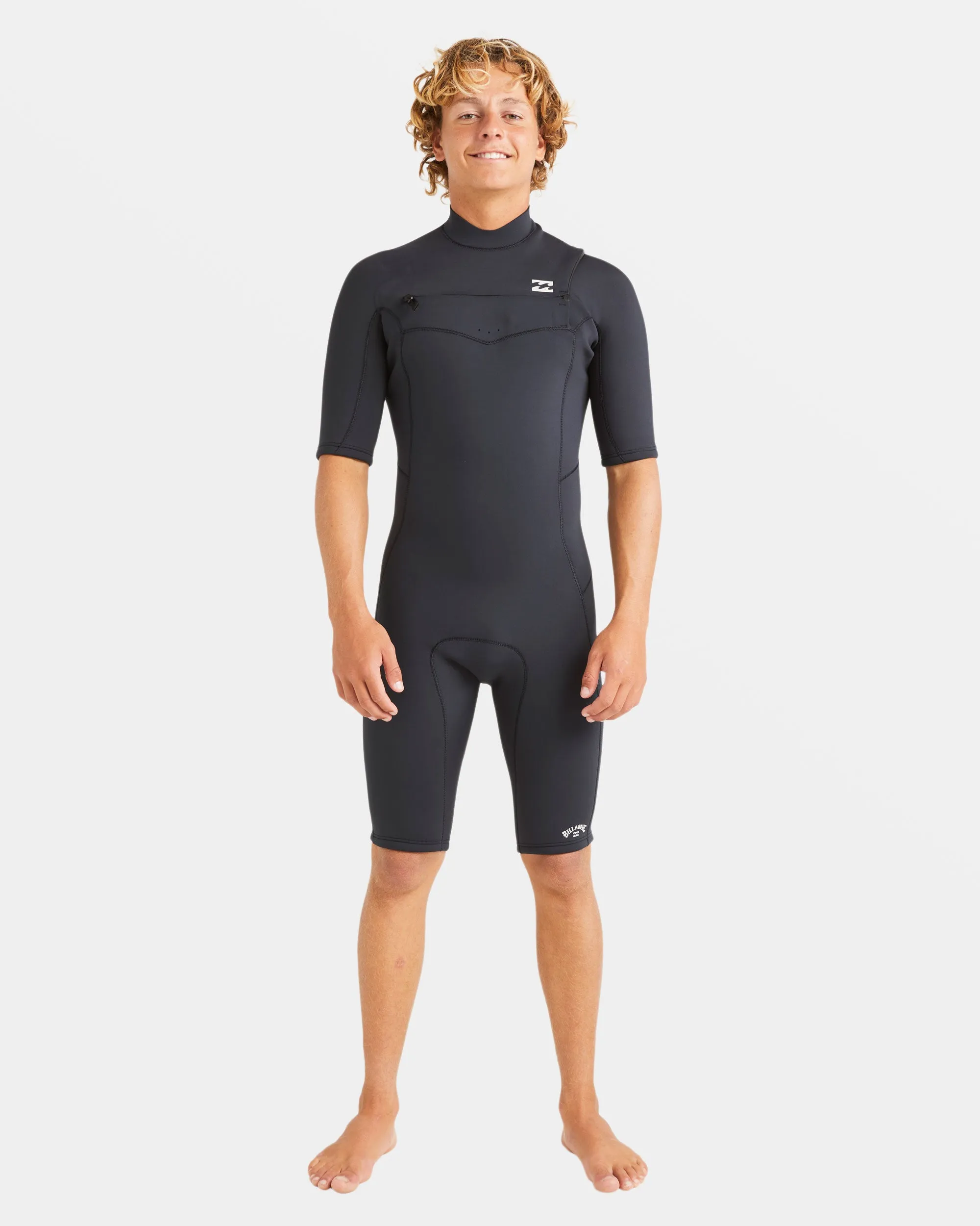 2/2mm Absolute Natural Upcycler GBS Chest Zip Short Sleeve Springsuit - Black sold by Billabong
