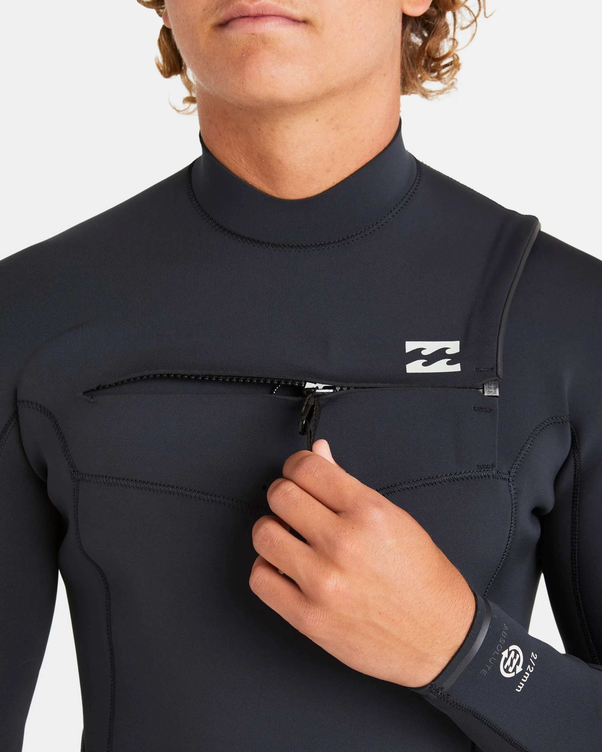 2/2mm Absolute Natural Upcycler GBS Chest Zip Long Sleeve Springsuit - Black sold by Billabong product image thumbnail 2