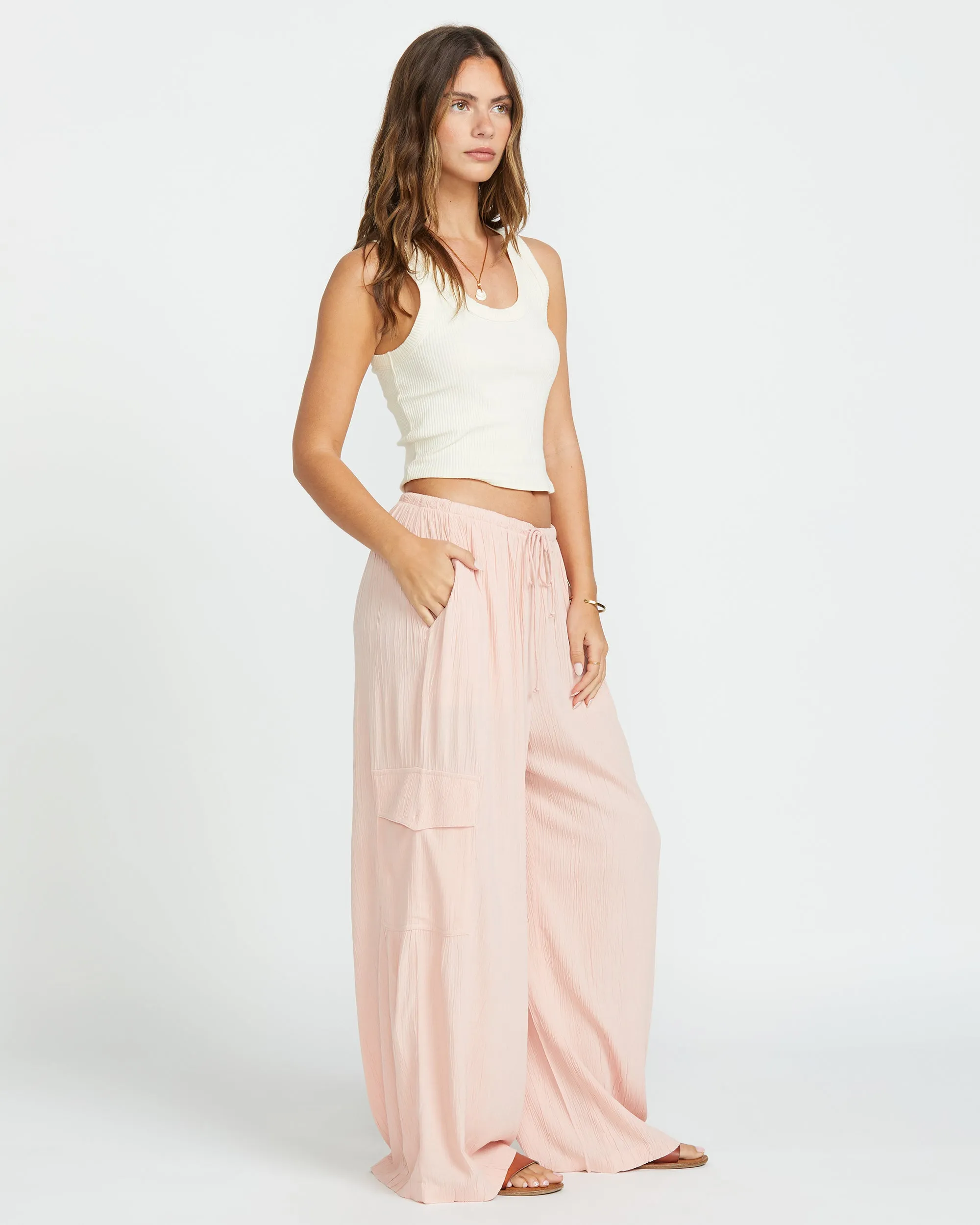 Beach Babe Cargo Elastic Waist Pants - Dusty Peach sold by Billabong product image thumbnail 3
