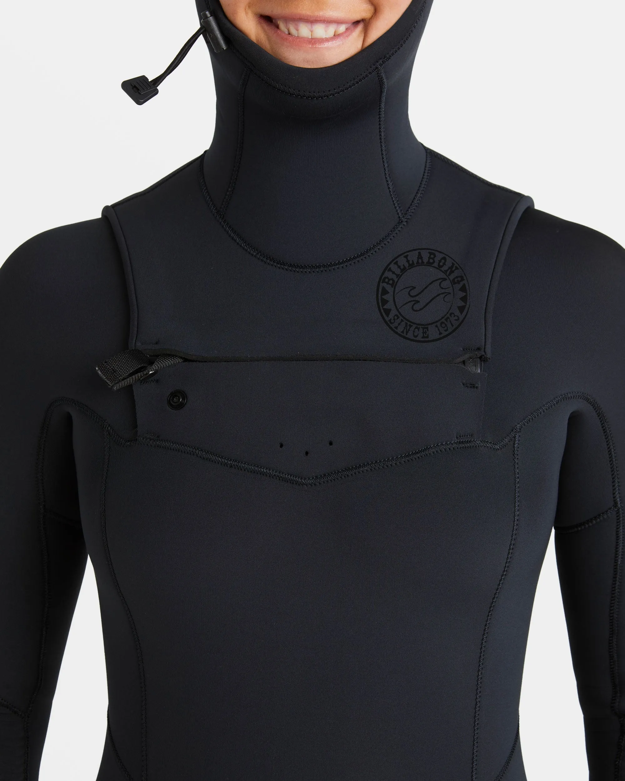 4/3mm Salty Dayz Natural Upcycler GBS Chest Zip Hooded Wetsuit - Black sold by Billabong product image thumbnail 4