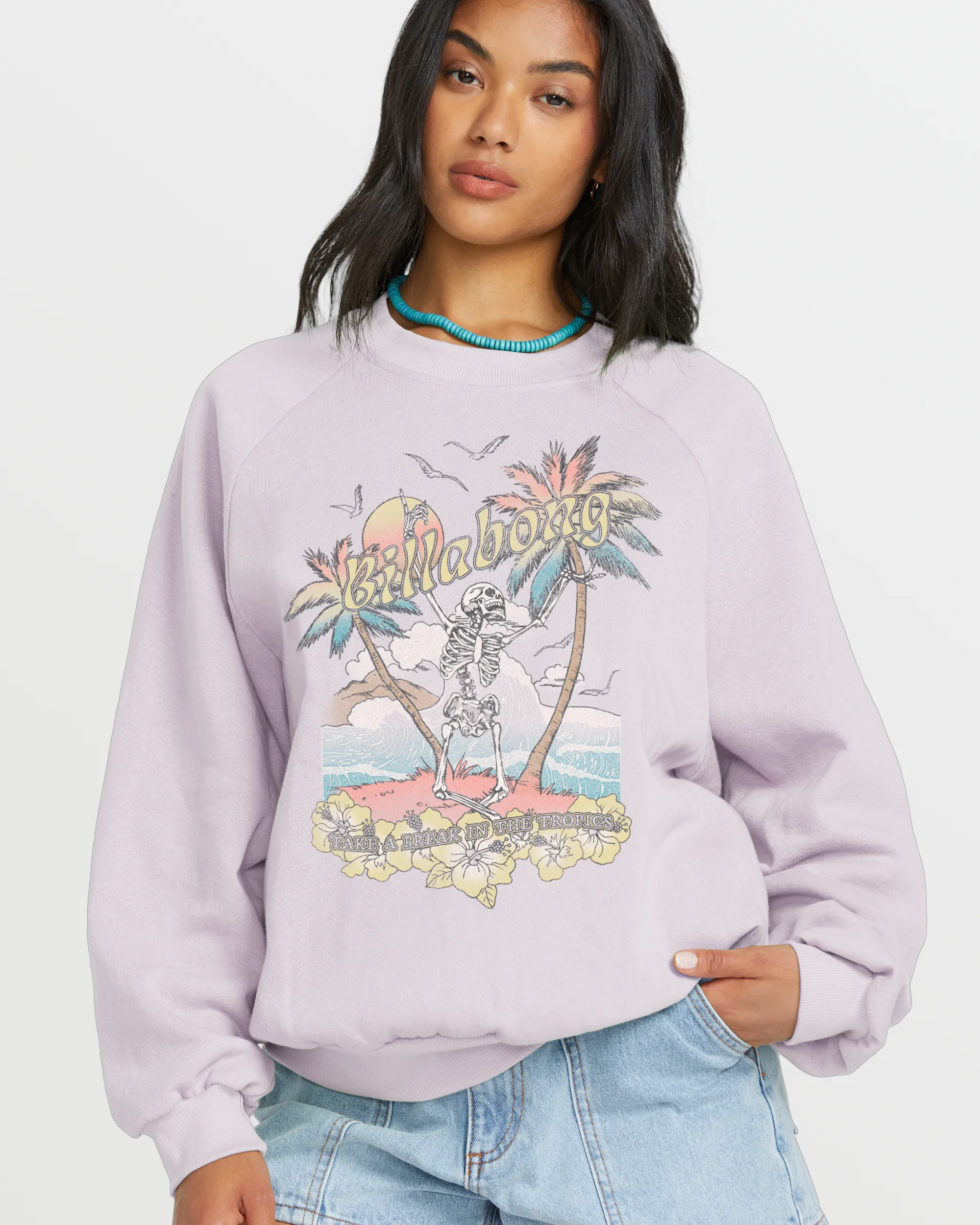 The Waves Crew Sweatshirt - Amethyst Smoke sold by Billabong product image thumbnail 4