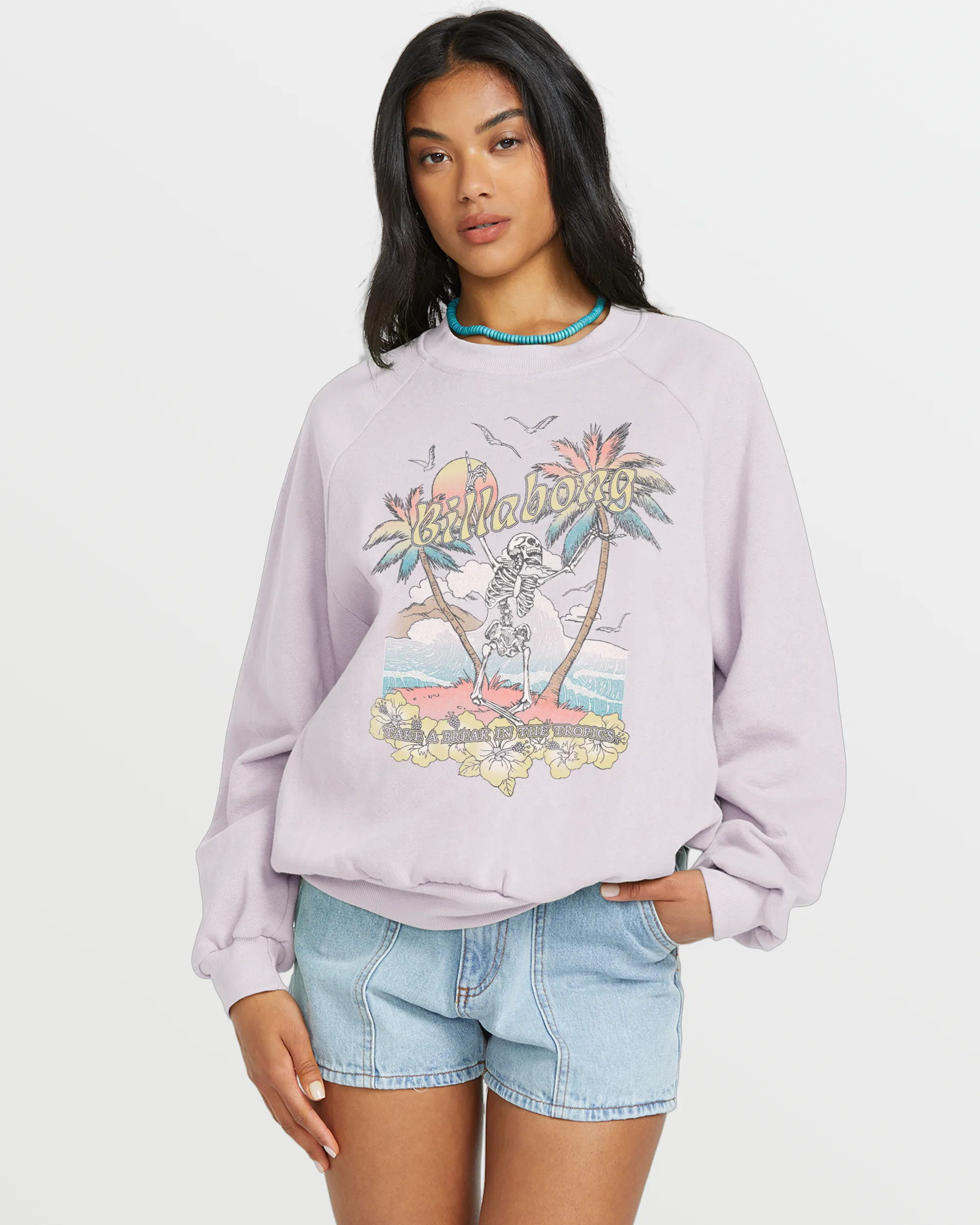 The Waves Crew Sweatshirt - Amethyst Smoke sold by Billabong